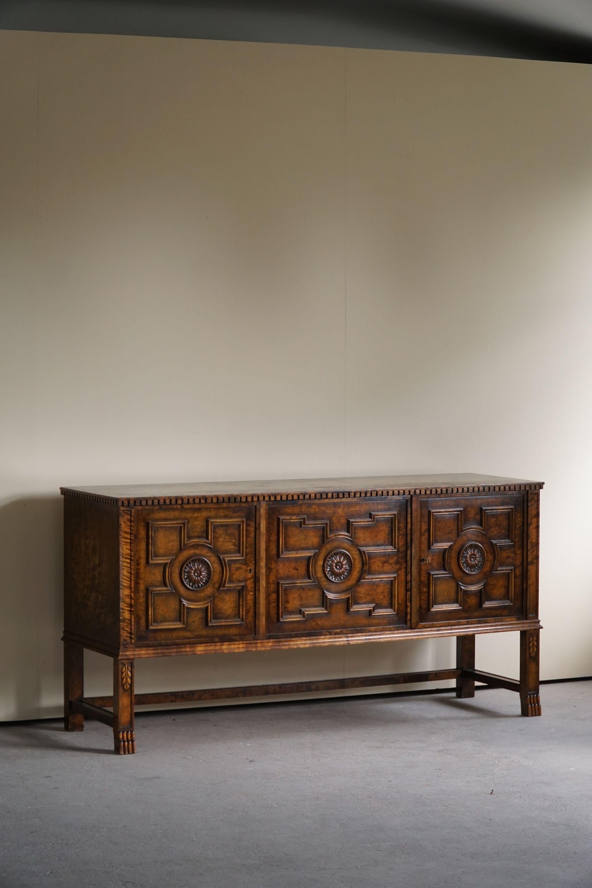 Axel Einar Hjorth, Art-déco-Sideboard, Modell „Roma“, hergestellt von Bodafors, 1920er Jahre im Angebot 10