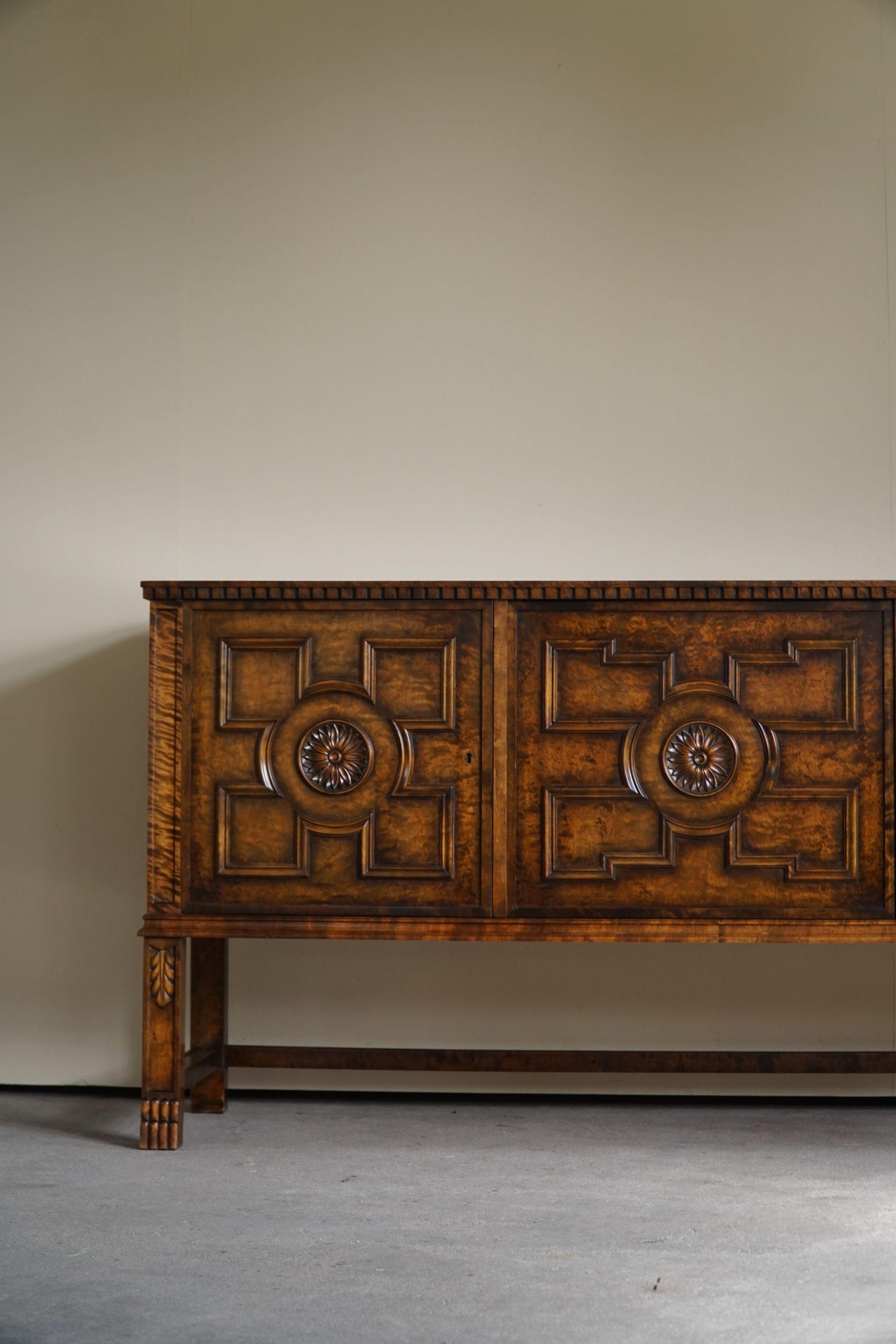 Axel Einar Hjorth, Art-déco-Sideboard, Modell „Roma“, hergestellt von Bodafors, 1920er Jahre im Angebot 11