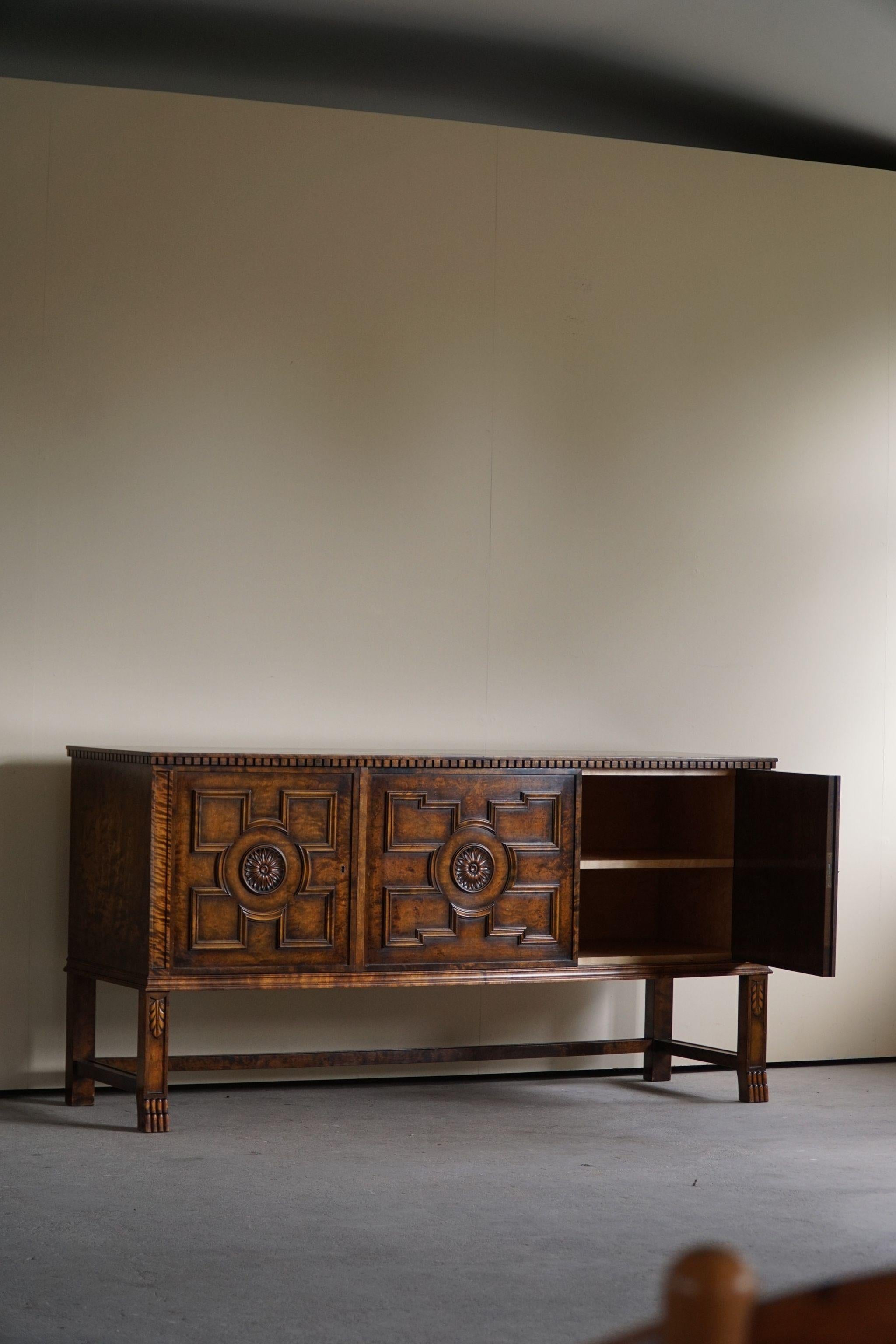 Axel Einar Hjorth, Art-déco-Sideboard, Modell „Roma“, hergestellt von Bodafors, 1920er Jahre im Angebot 13