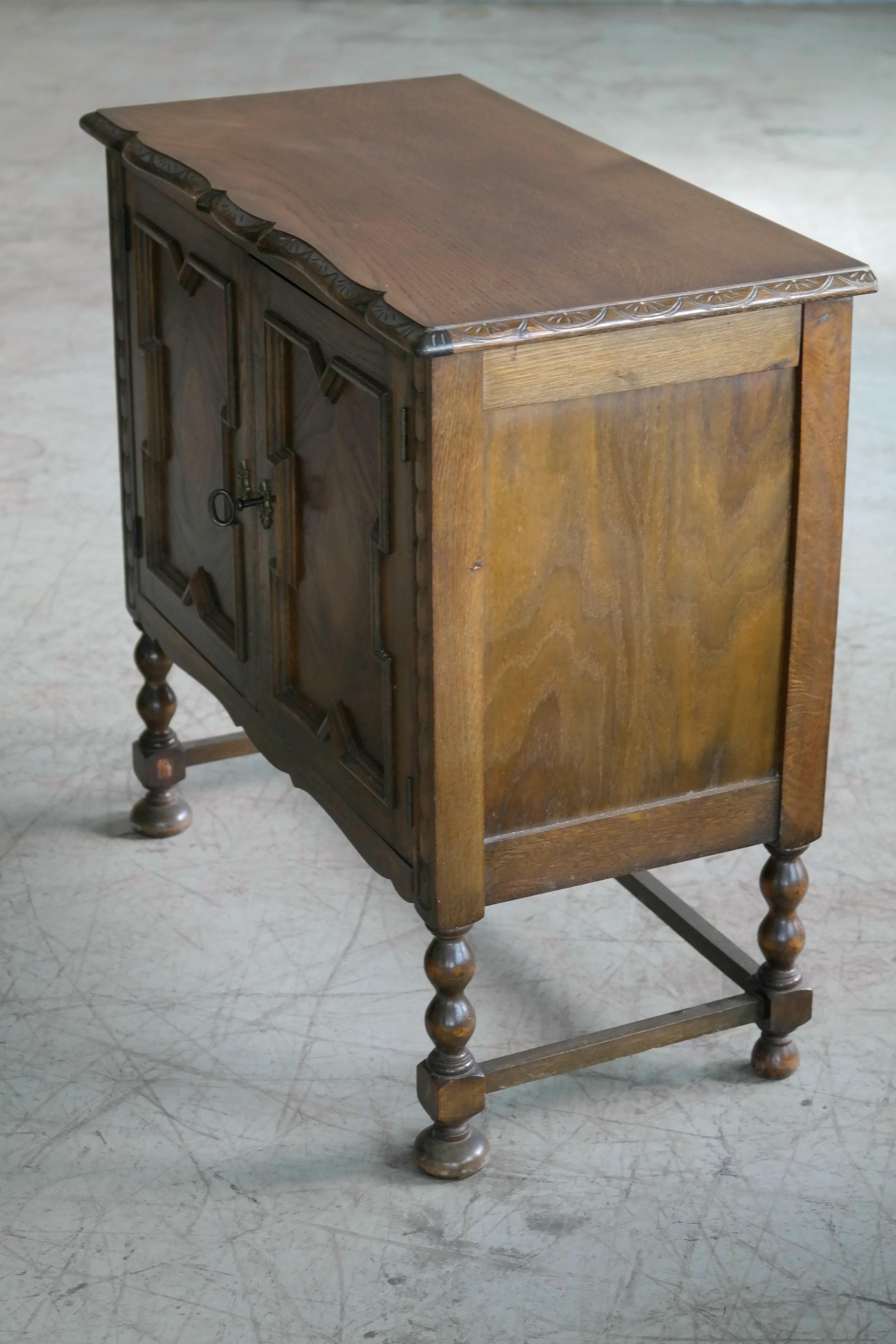 Axel Einar Hjorth Attributed Small Console or Cabinet in Stained Oak circa 1940s 4