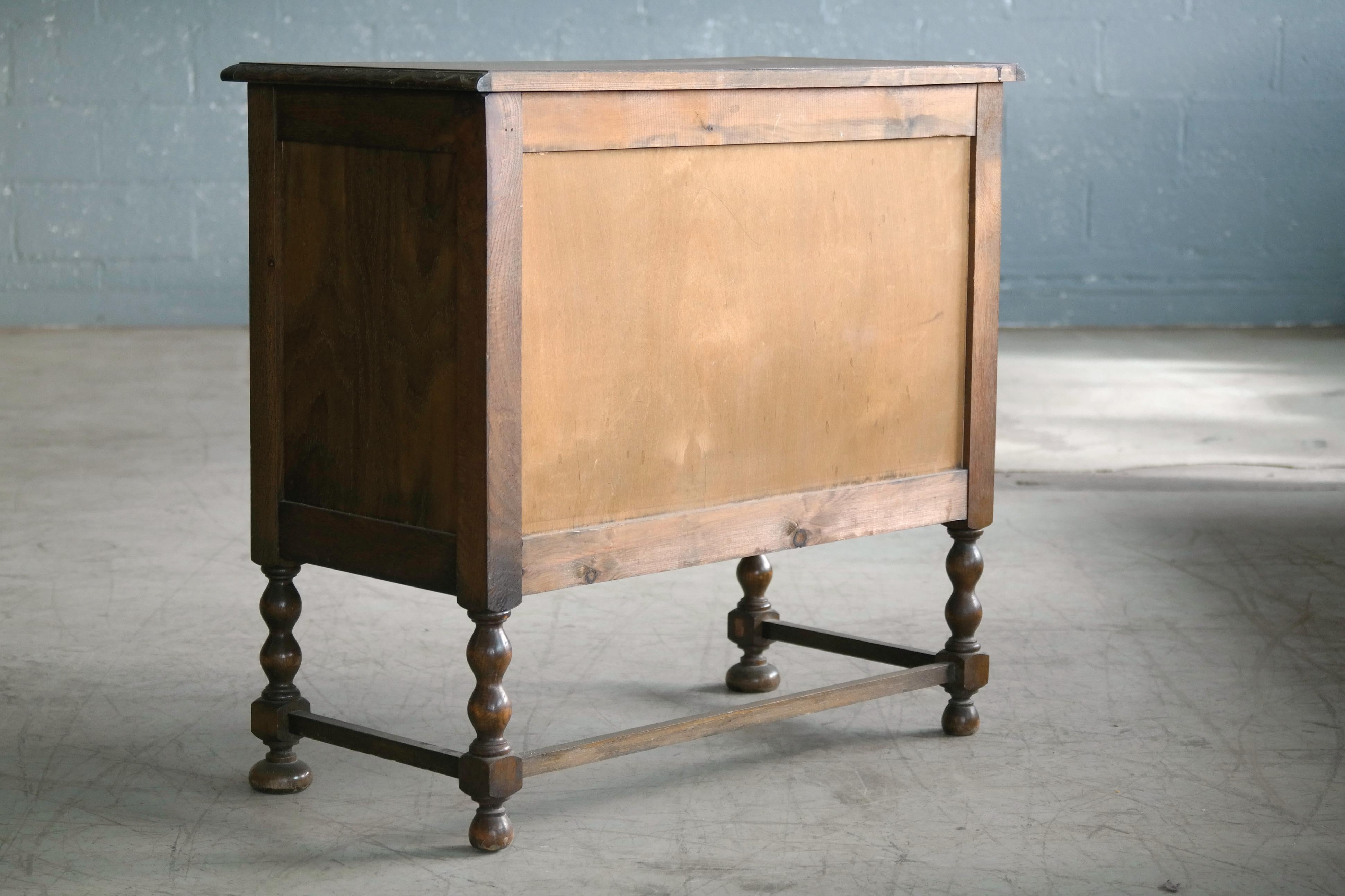 Axel Einar Hjorth Attributed Small Console or Cabinet in Stained Oak circa 1940s 6