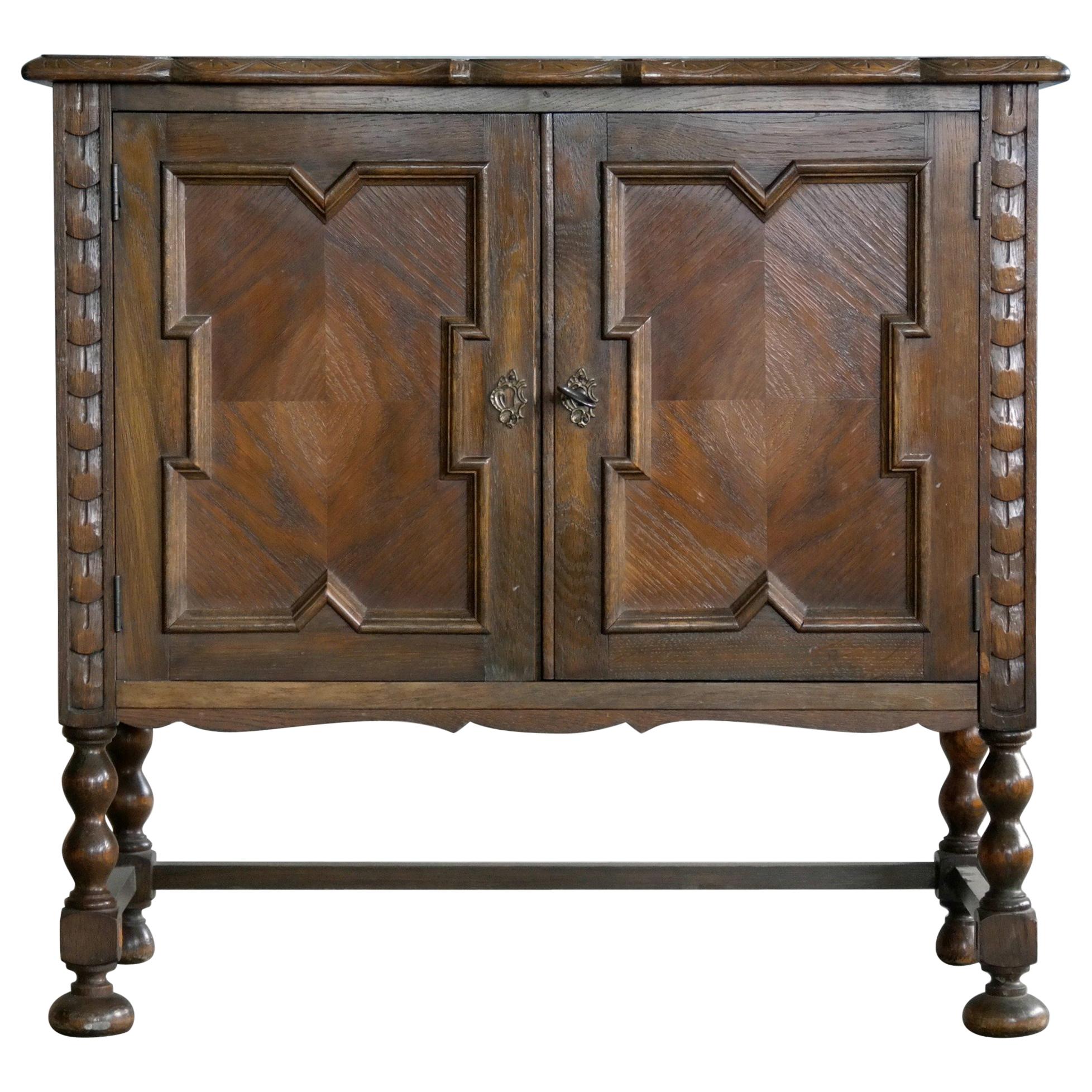 Axel Einar Hjorth Attributed Small Console or Cabinet in Stained Oak circa 1940s
