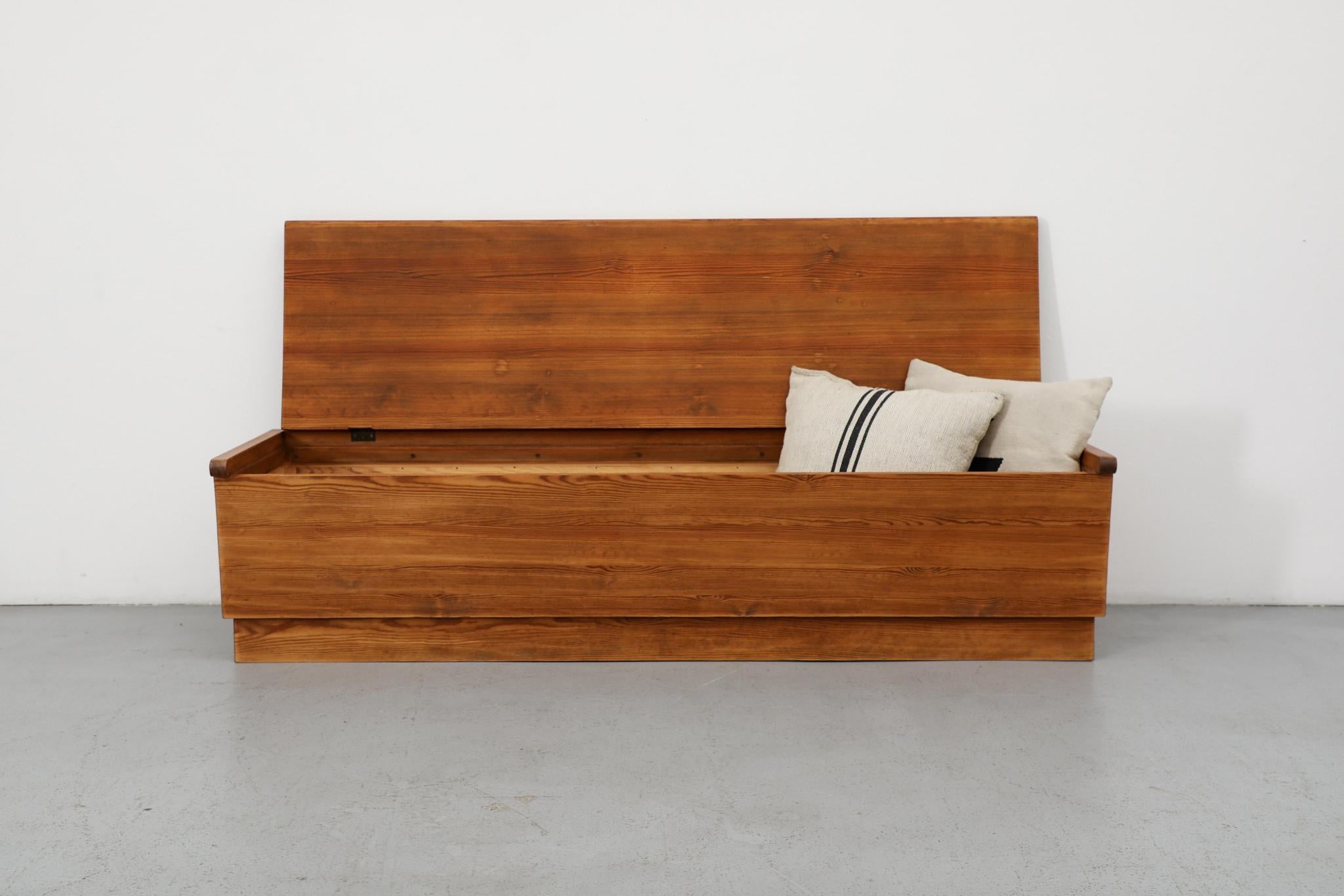 Axel Einar Hjorth Attributed Swedish Pine Storage Bench 'Sportstugemöbler' For Sale 4