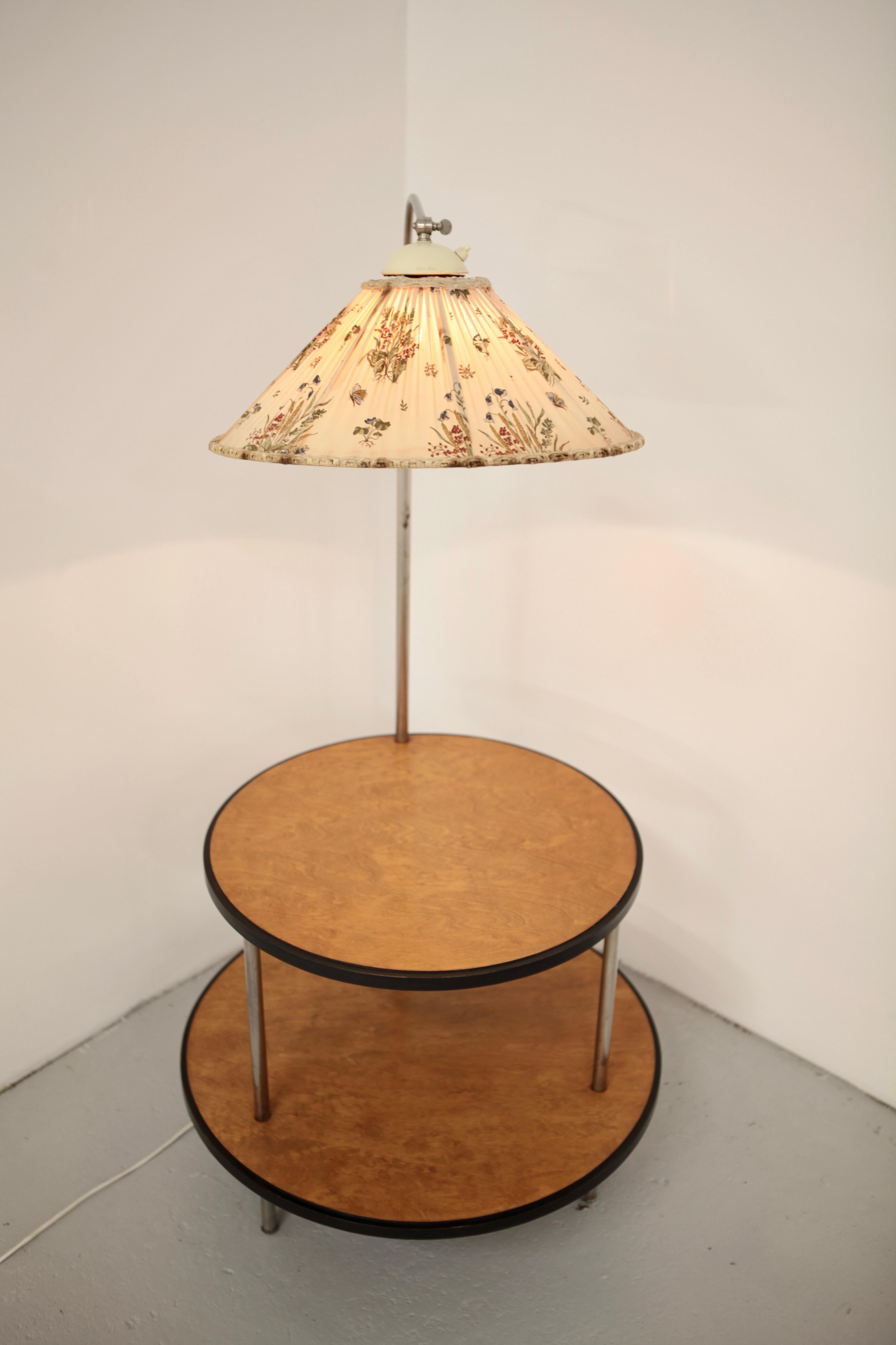 Axel Einar Hjorth, Birch & Steel Lamp-Table by NK, Stockholm 1934 3