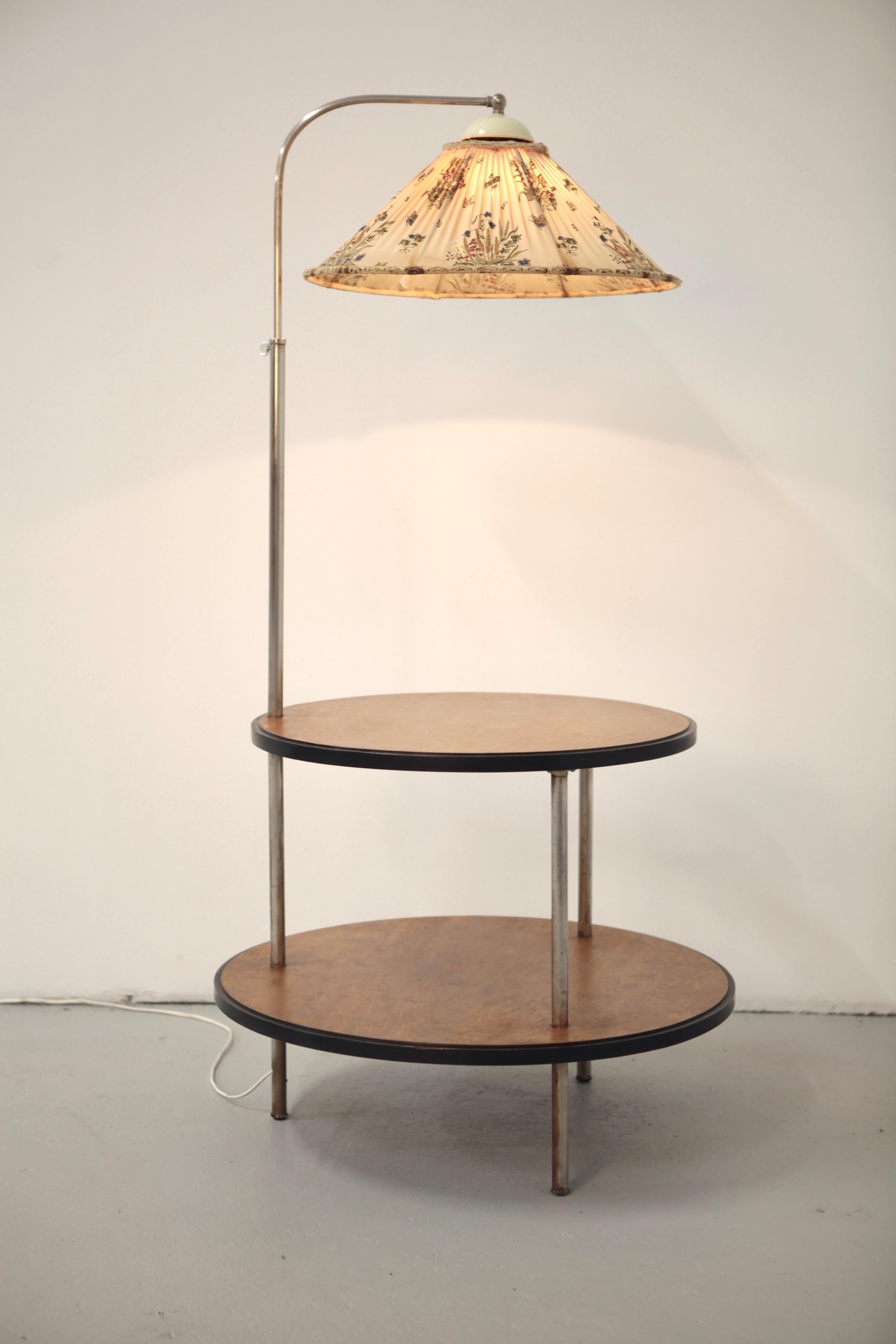 Mid-20th Century Axel Einar Hjorth, Birch & Steel Lamp-Table by NK, Stockholm 1934