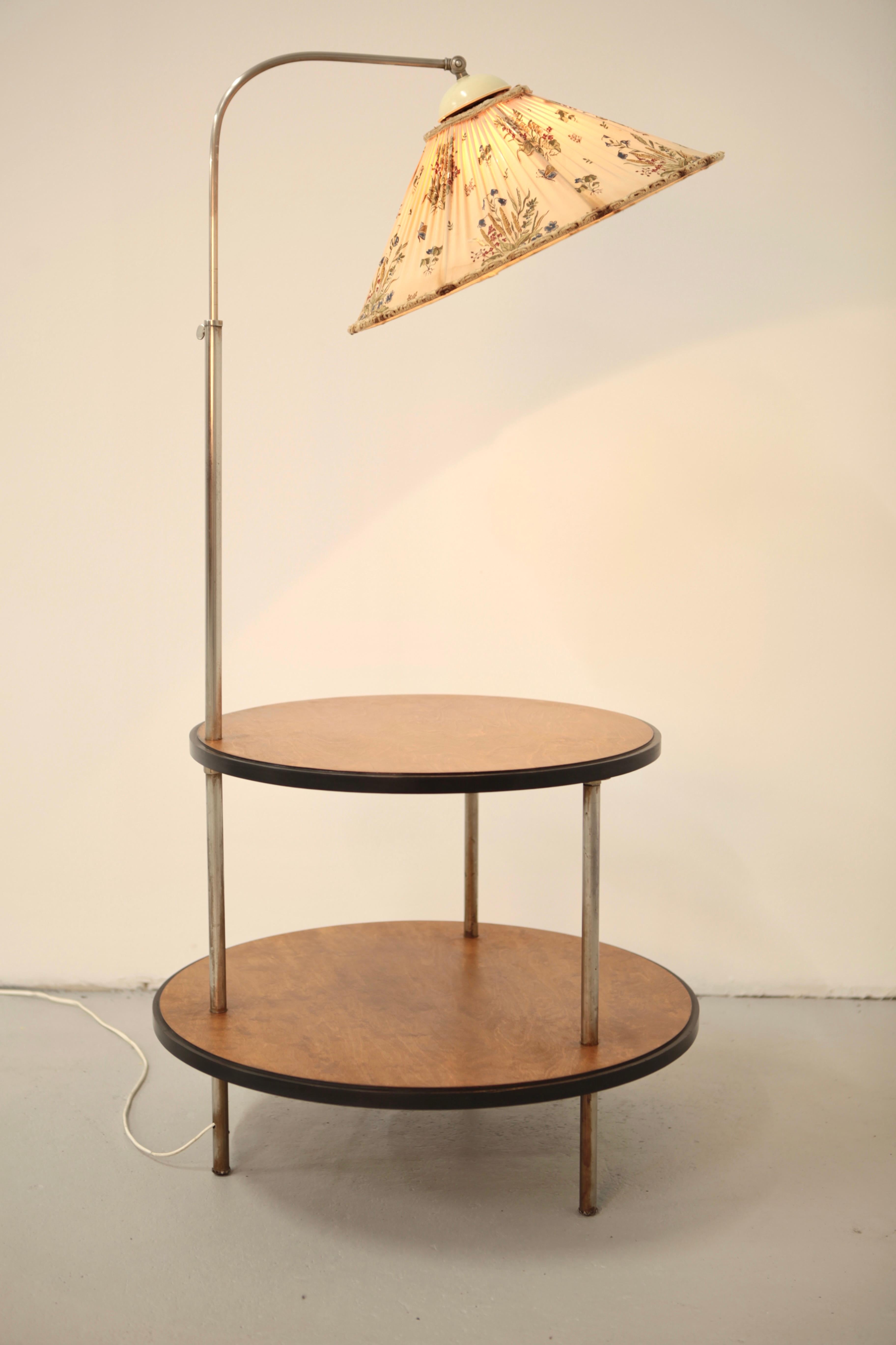Axel Einar Hjorth, Birch & Steel Lamp-Table by NK, Stockholm 1934 2