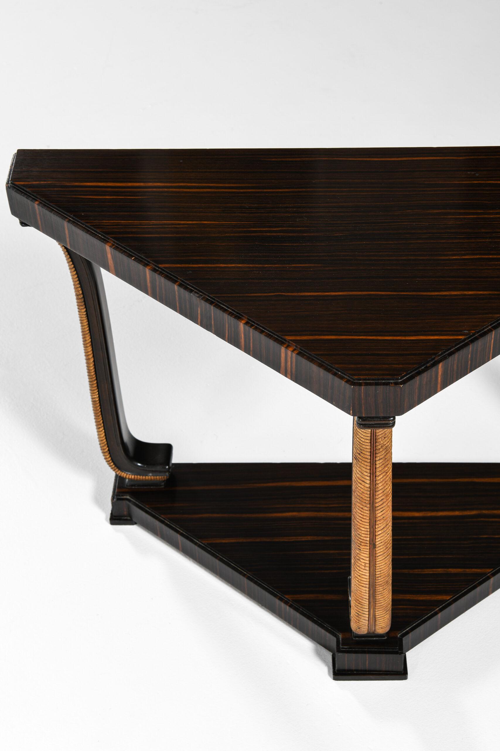 Ebony Axel Einar Hjorth Console Table Model Louis Produced by Nordiska Kompaniet For Sale