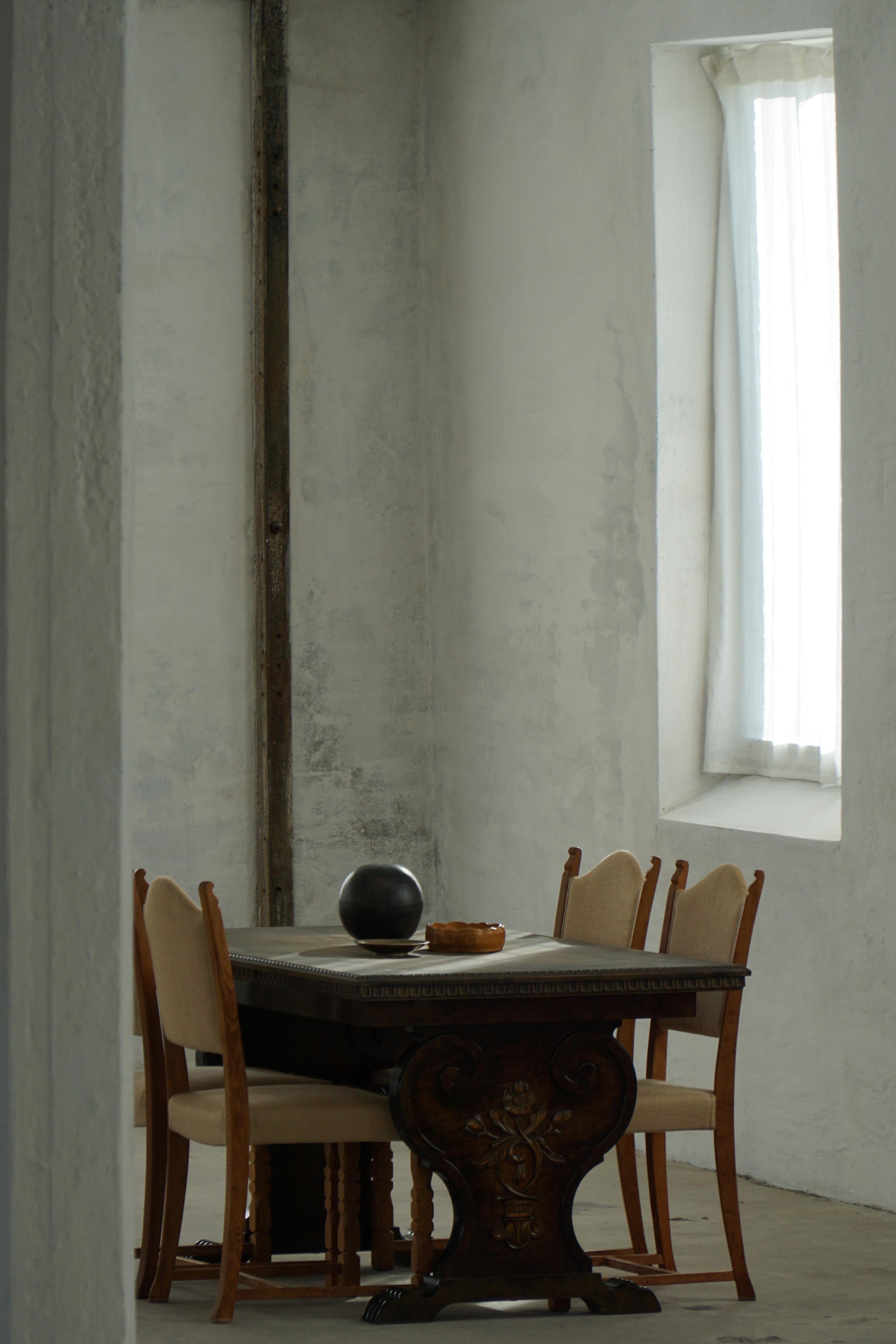 Axel Einar Hjorth, Dining Table in Birch, Swedish Grace, Bodafors, 1930s For Sale 4