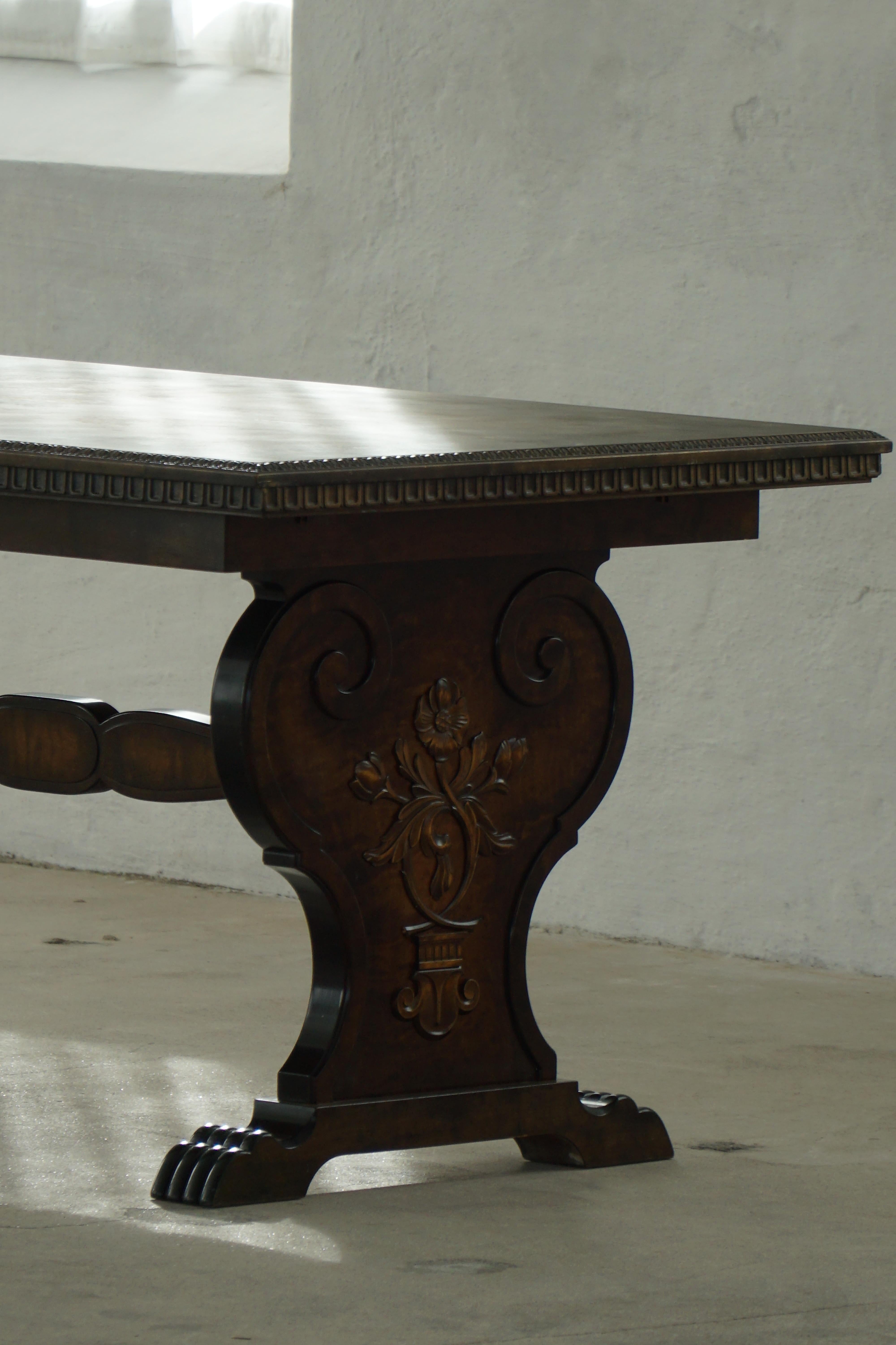 Axel Einar Hjorth, Dining Table in Birch, Swedish Grace, Bodafors, 1930s For Sale 8