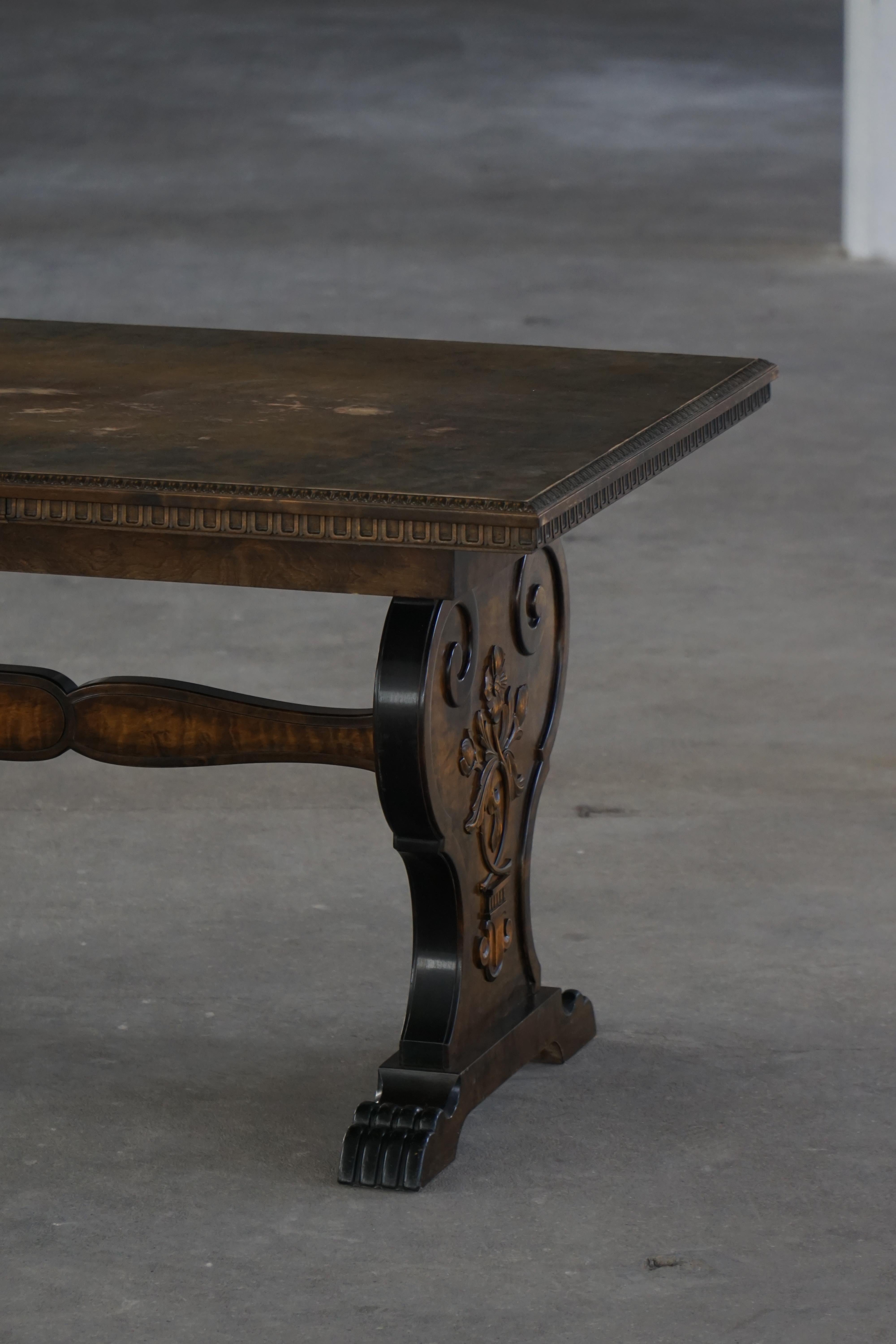 Axel Einar Hjorth, Dining Table in Birch, Swedish Grace, Bodafors, 1930s For Sale 10