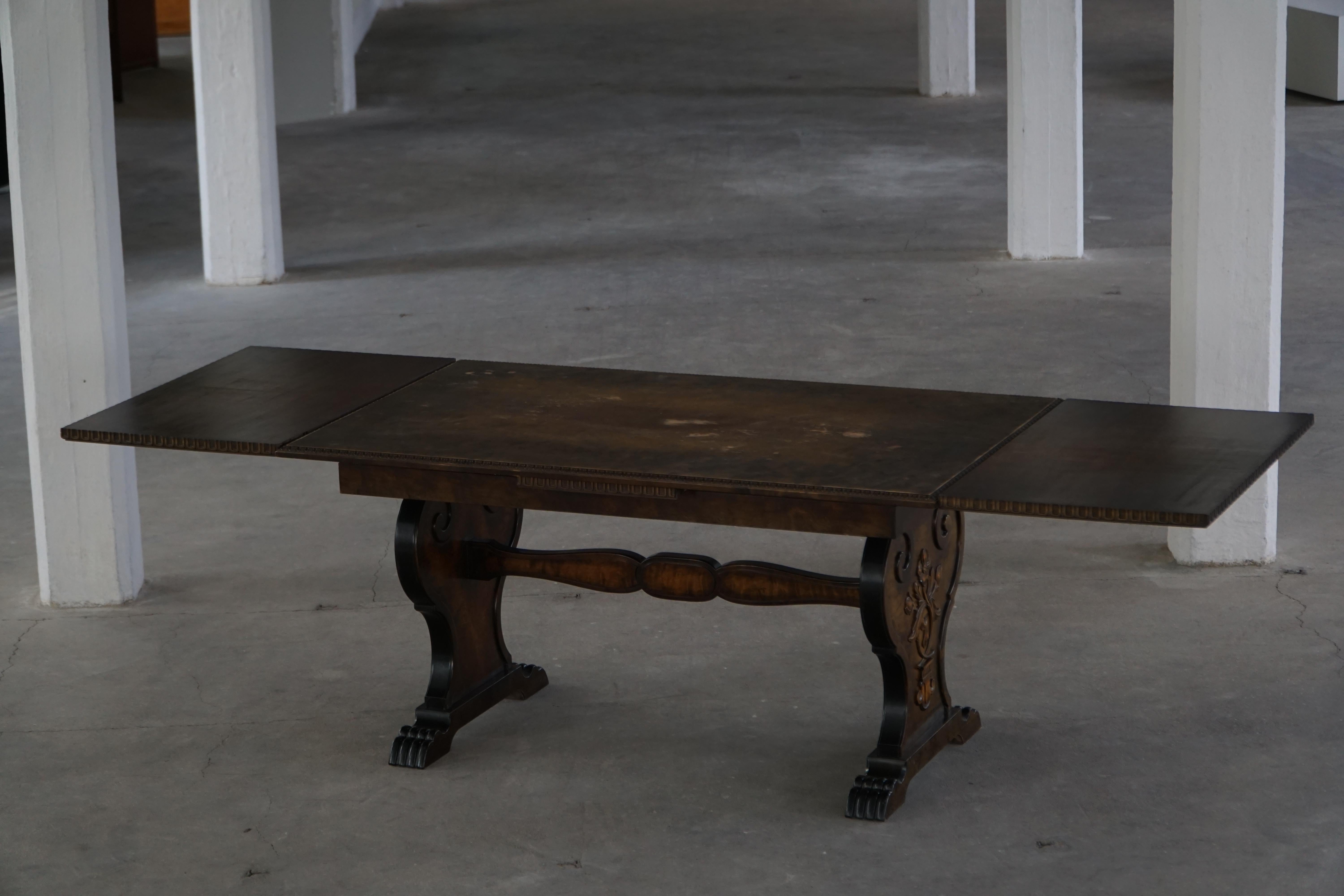 Axel Einar Hjorth, Dining Table in Birch, Swedish Grace, Bodafors, 1930s For Sale 13