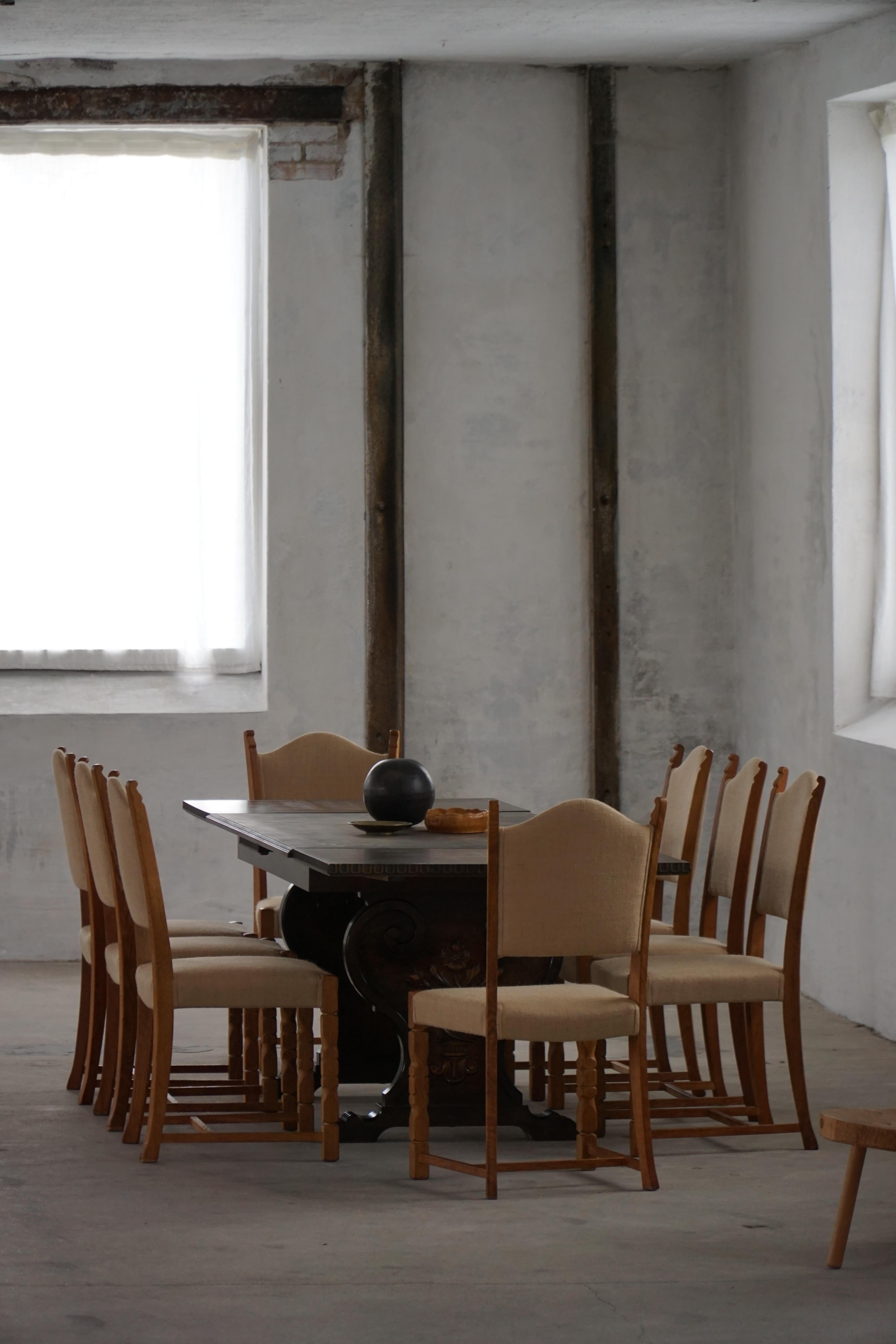 Axel Einar Hjorth, Dining Table in Birch, Swedish Grace, Bodafors, 1930s For Sale 1