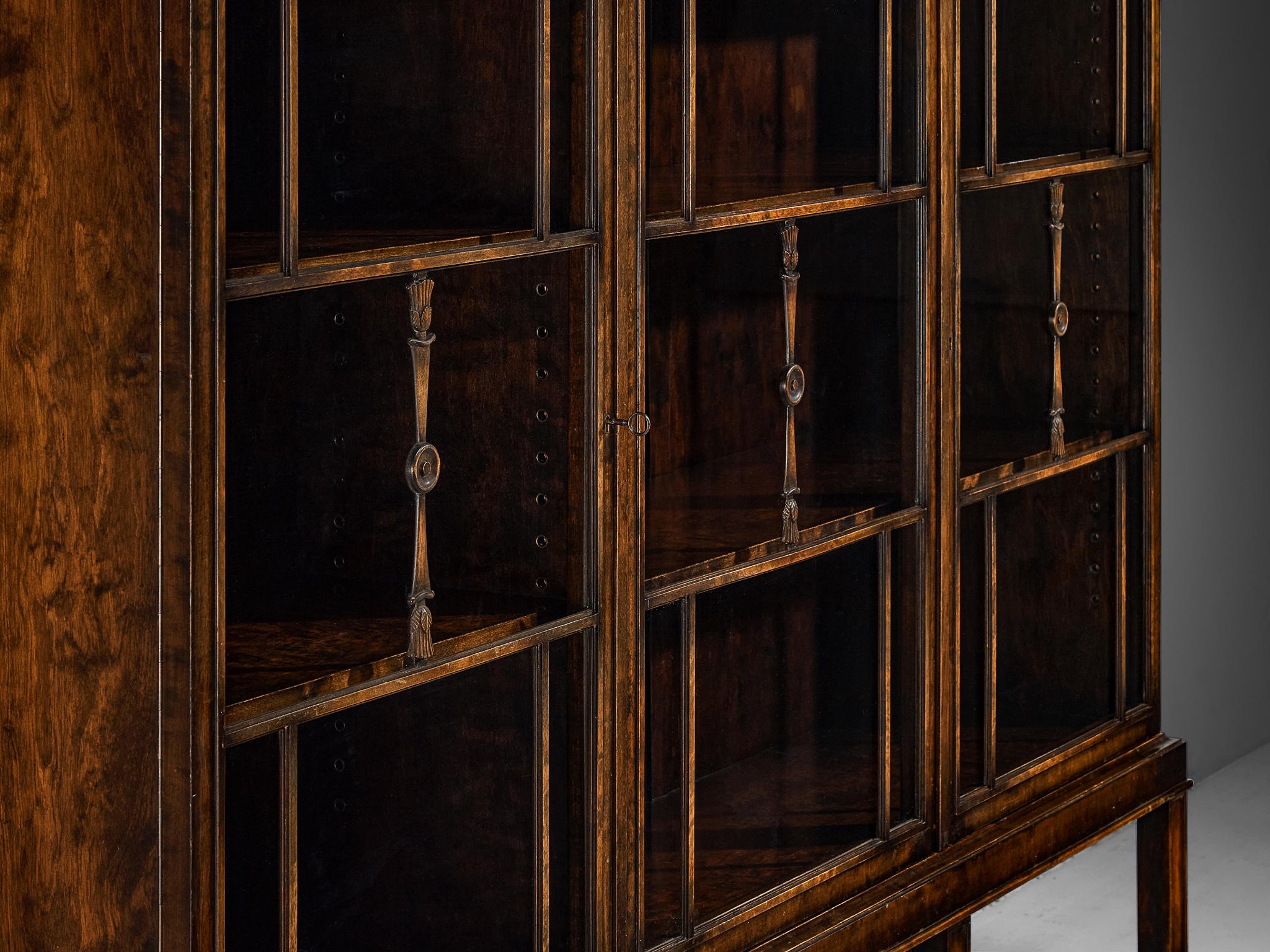 Early 20th Century Axel Einar Hjorth for Nordiska Kompaniet Bookcase in Birch and Glass  For Sale