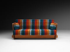 Axel Einar Hjorth für Nordiska Kompaniet 'Lovö' Sofa aus massivem Kiefernholz und Wolle