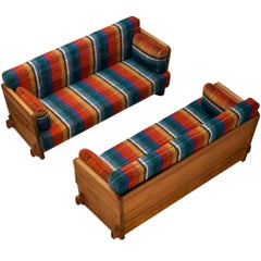 Axel Einar Hjorth for Nordiska Kompaniet 'Lovö' Sofa in Solid Pine and Wool