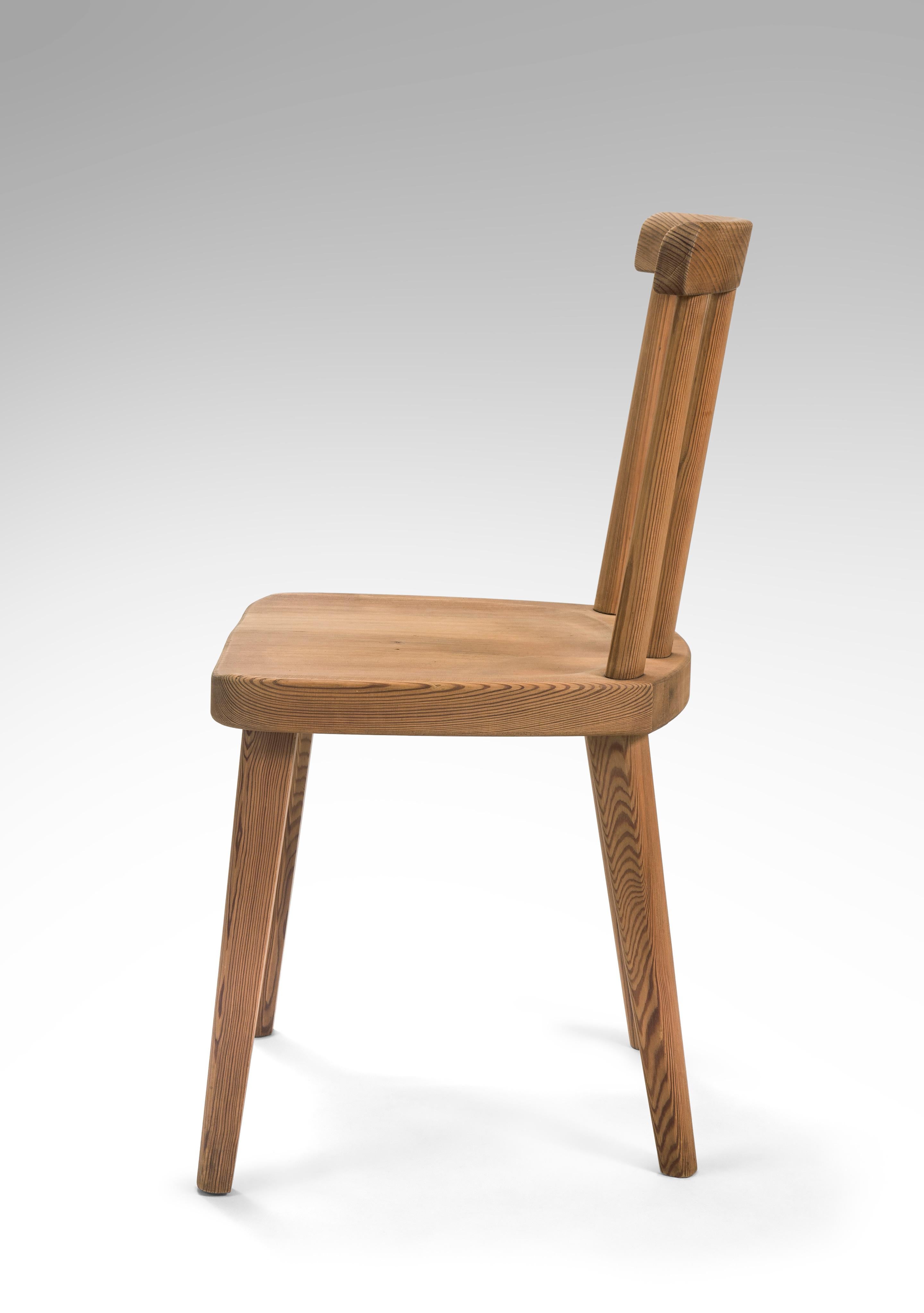 Swedish Axel-Einar Hjorth, for Nordiska Kompaniet, Set of 4 Uto Solid Pine Chairs