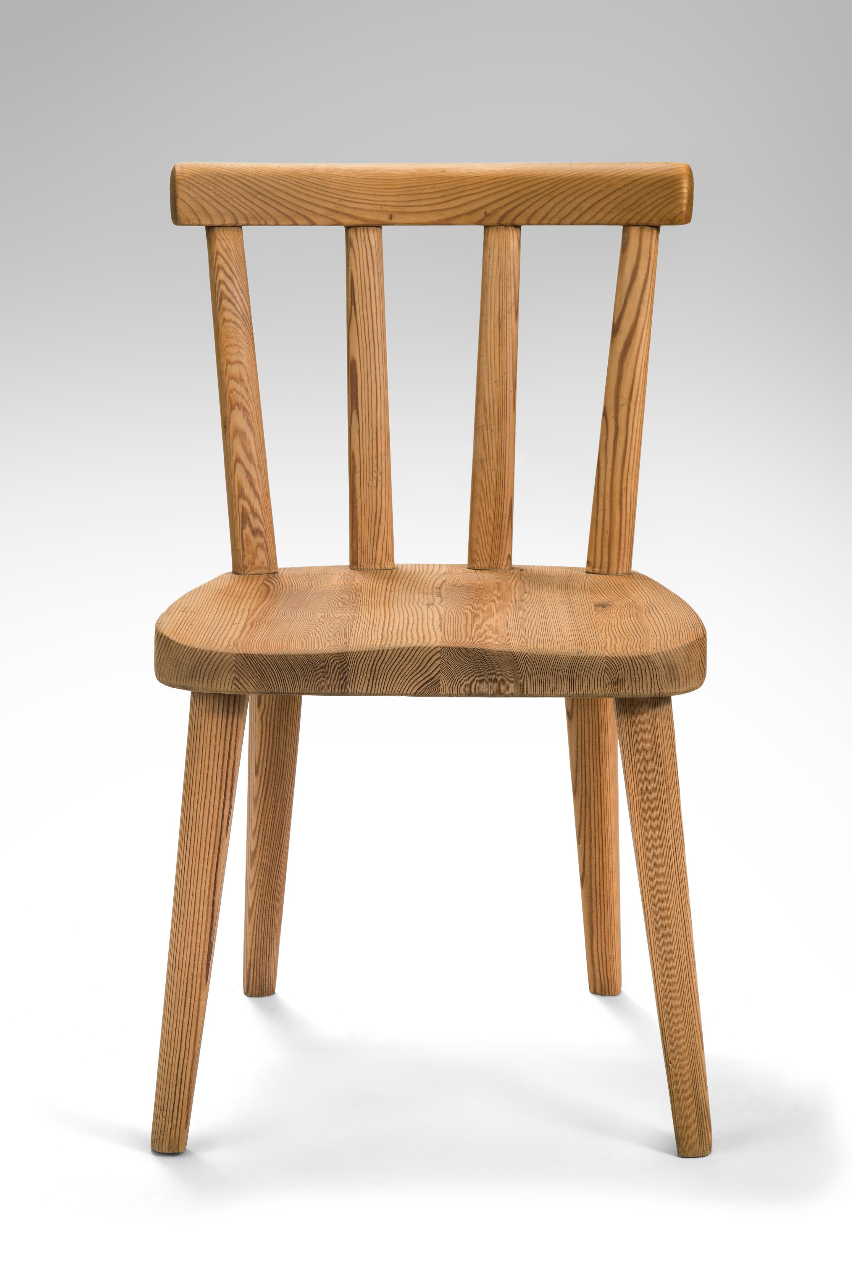Scandinavian Modern Axel Einar Hjorth, for Nordiska Kompaniet, Set of 6 Solid Pine Utö Chairs For Sale