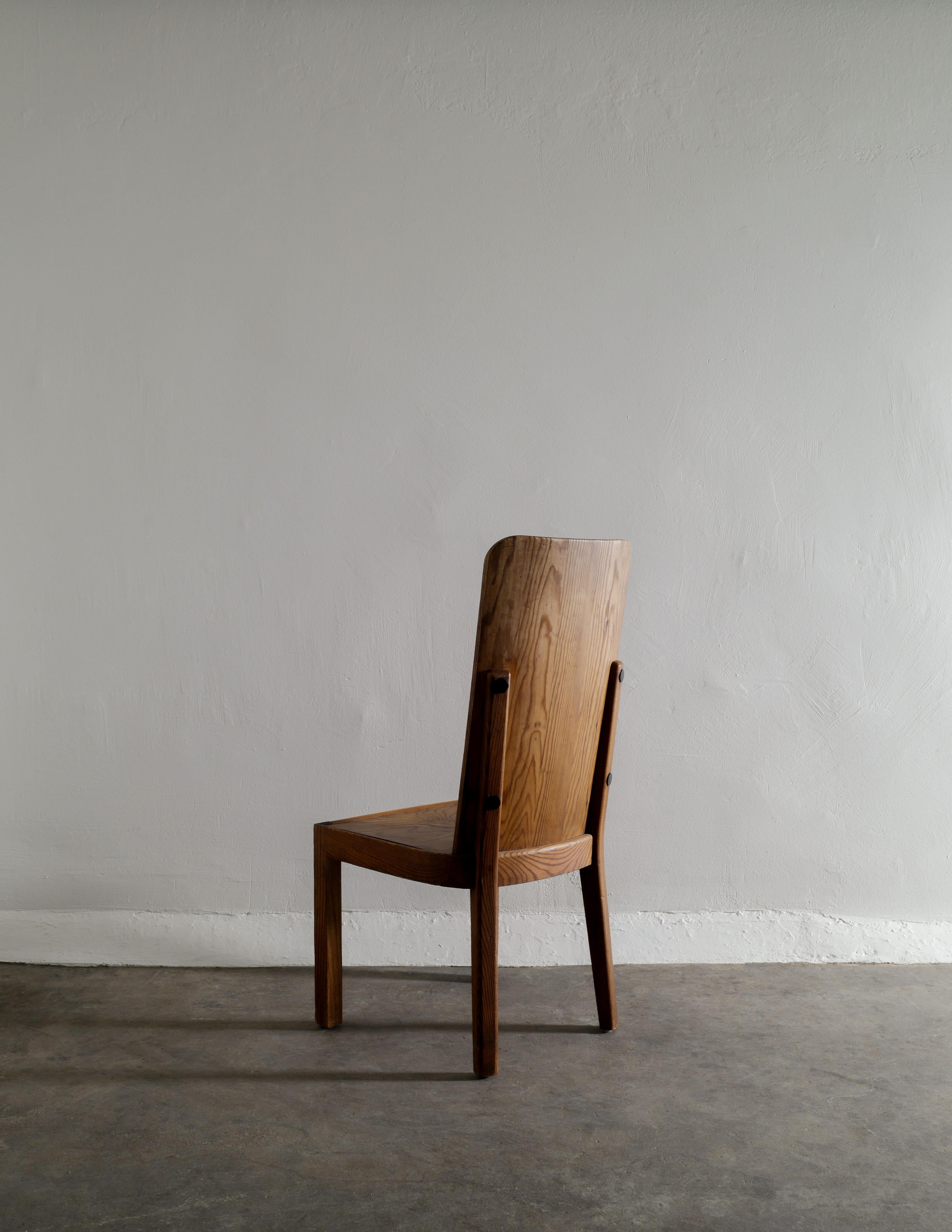 Rare dining chair in stained pine model 