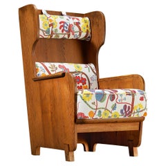Axel Einar Hjorth 'Lovö' Lounge Chair in Solid Pine 