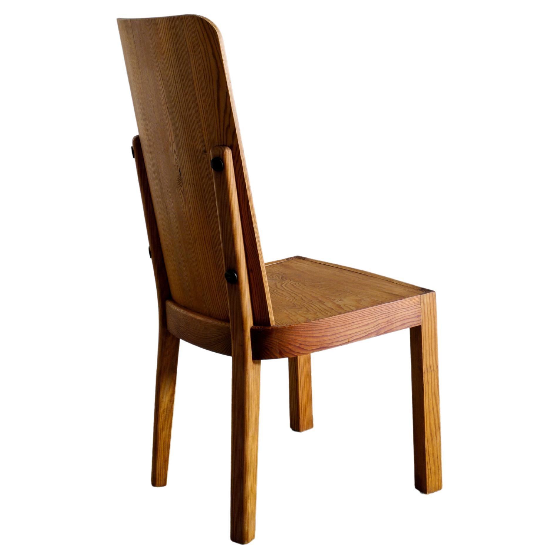 Axel Einar Hjorth "Lovö" Pine Chair Produced by Nordiska Kompaniet, Sweden 1930s