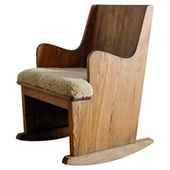 Axel Einar Hjorth "Lovö" Rocking Chair en pin par Nordiska Kompaniet Suède 1930