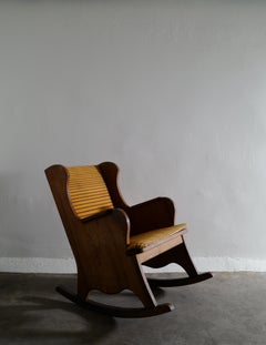 Axel Einar Hjorth "Lovö" Rocking Chair in Solid Pine Produced in Sweden, 1930s