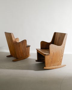 Axel Einar Hjorth Lovö Rocking Chairs en Wood Wood par Nordiska Kompaniet, années 1930