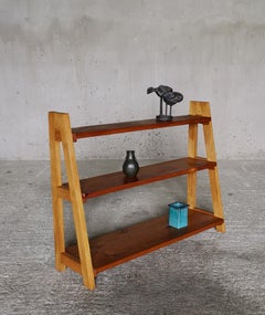 Axel Einar Hjorth Manner Pine and Elm Display Shelf, Swedish Cabinetmaker 1930s