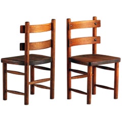 Axel Einar Hjorth, Pair of "Sandhamn" Side Chairs, Pine, Wrought Iron, 1931
