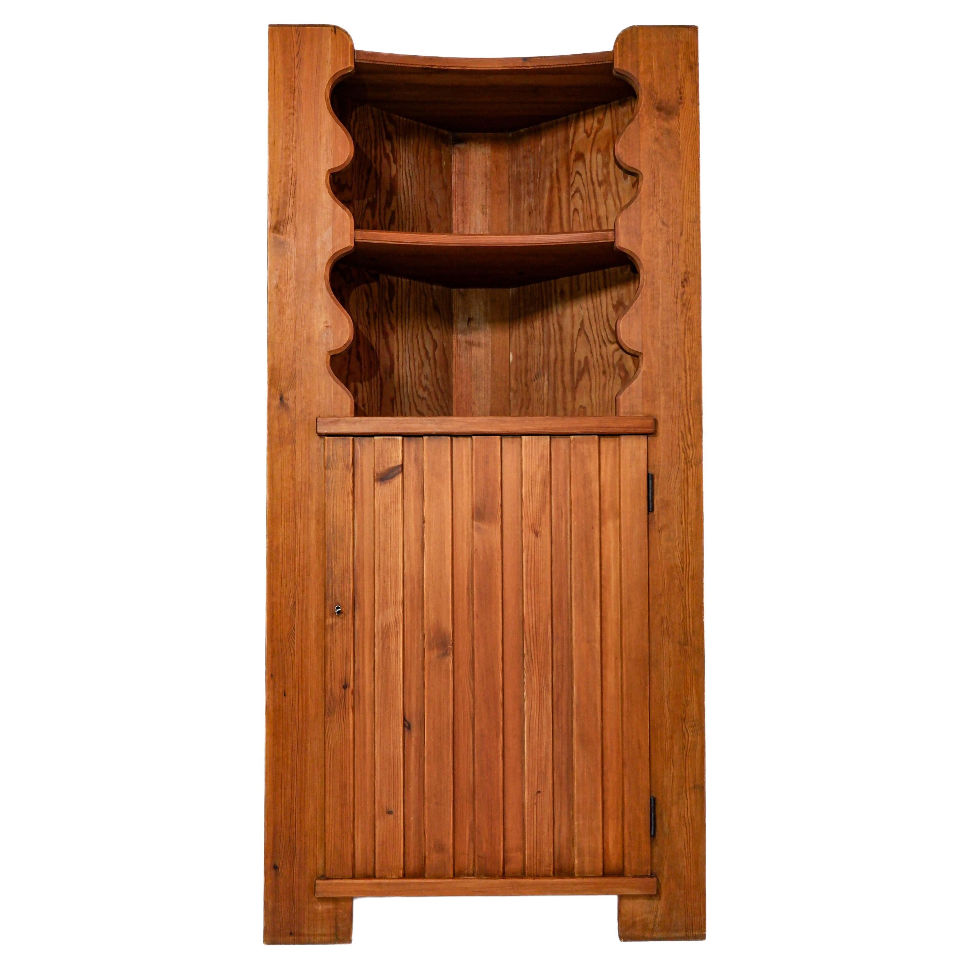 Axel-Einar Hjorth pine Angle Cabinet Model Utö, circa 1940 For Sale