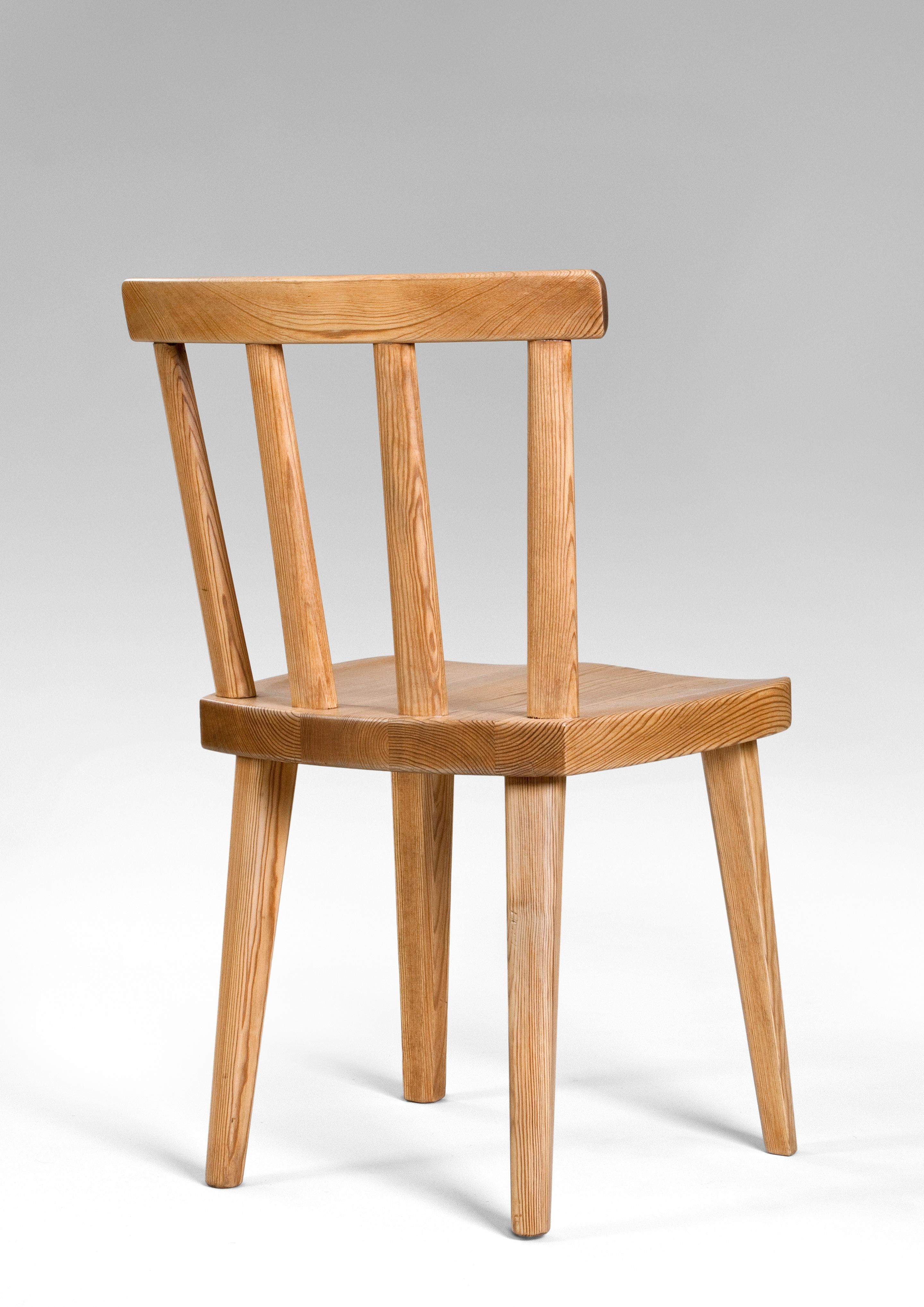 Modern Axel Einar Hjorth, Set of 6 Swedish Solid Pine Utö Chairs