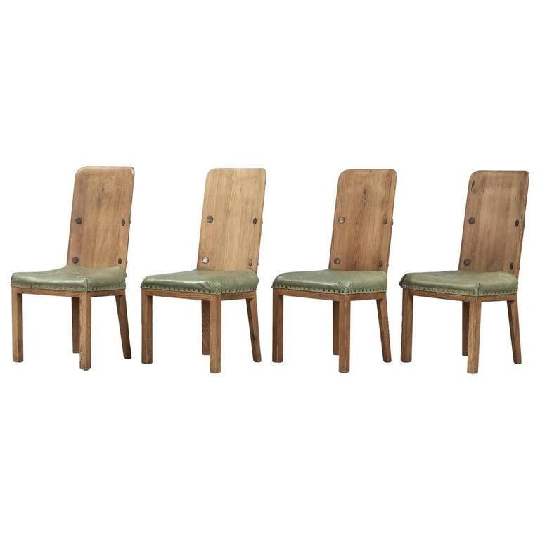 Leather Axel Einar Hjorth Dining Chairs (four available)  Model 