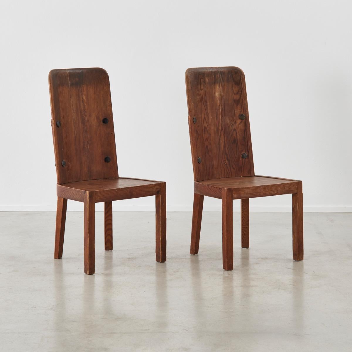 Modern Axel Einar Hjorth, Set of Four Pine Lovö Chairs, Nordiska Kompaniet, Sweden