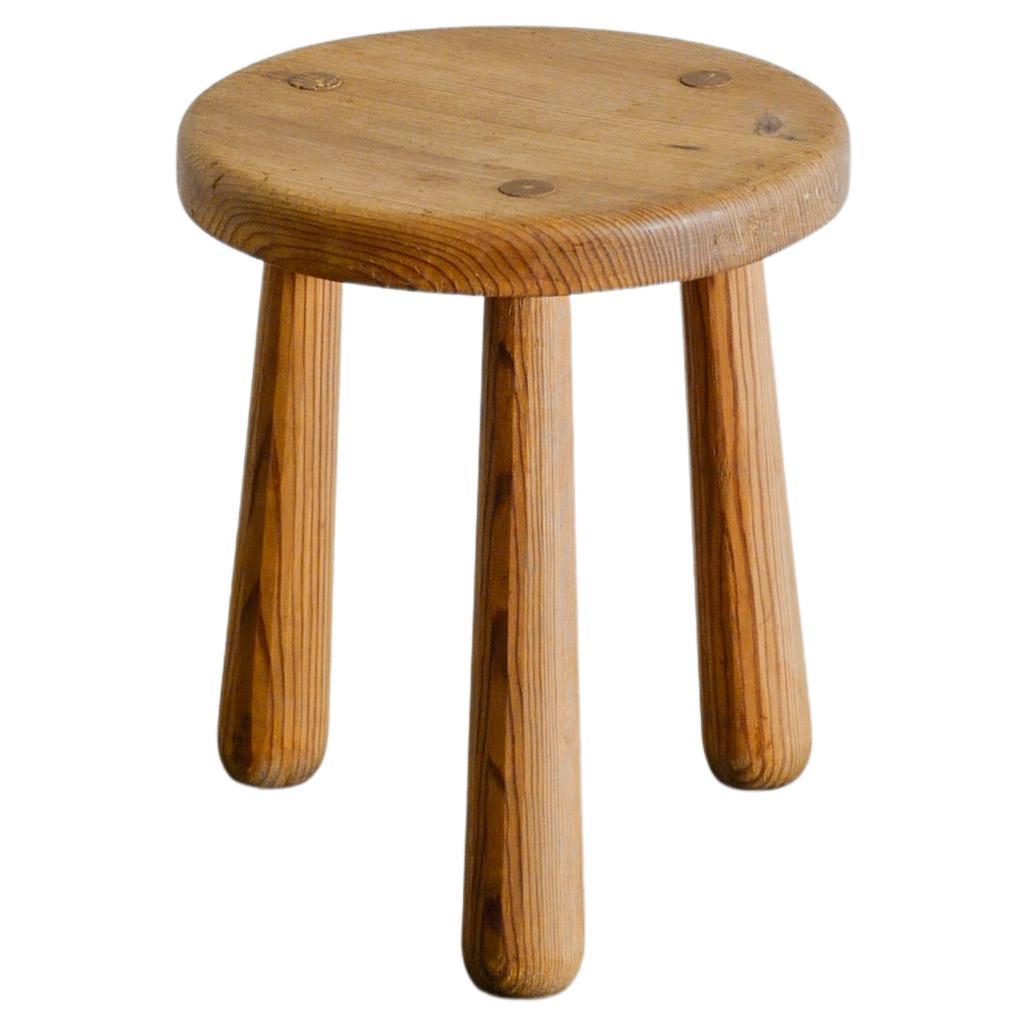 Axel Einar Hjorth "Skoga" Pine Wood Stool by Nordiska Kompaniet Stockholm, 1930s