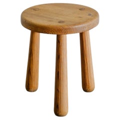 Axel Einar Hjorth "Skoga" Pine Wood Stool by Nordiska Kompaniet Stockholm, 1930s