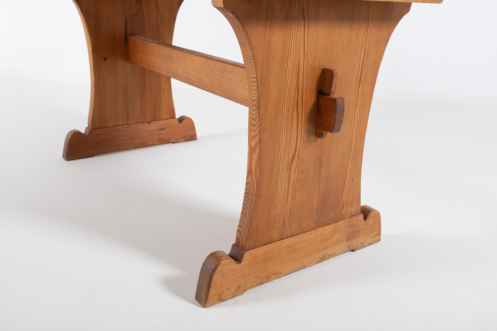 Axel Einar Hjorth ‘Sport’ solid pine table by Nordiska Kompaniet For Sale 5