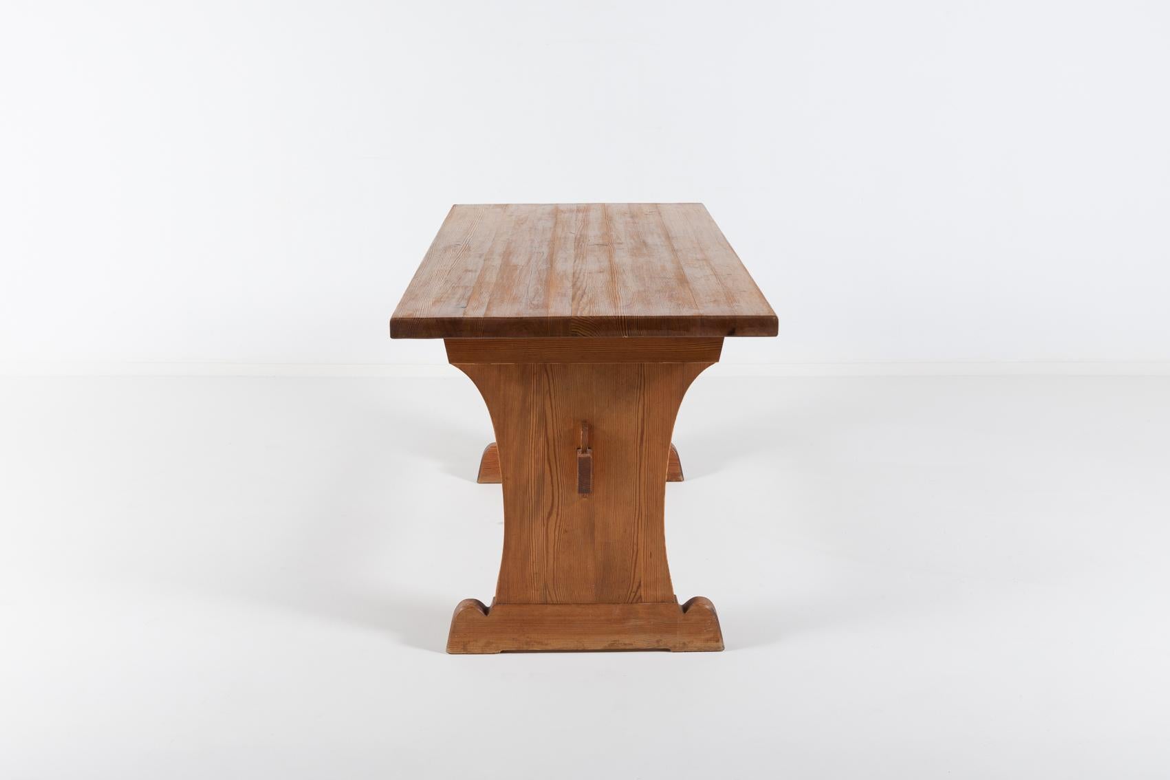 Mid-20th Century Axel Einar Hjorth ‘Sport’ solid pine table by Nordiska Kompaniet For Sale