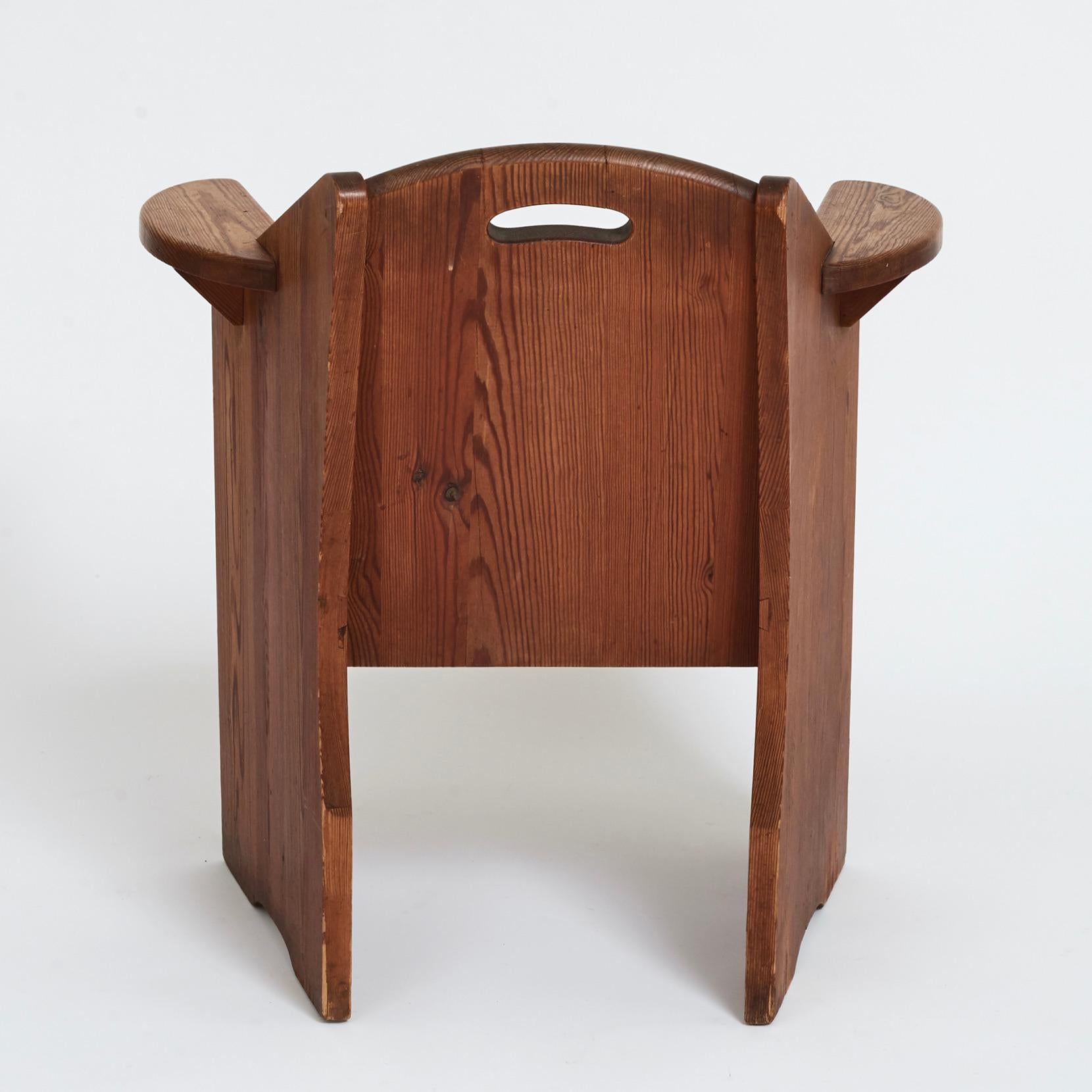 A Swedish solid fir armchair in the Modernist manner, attributed to Hjorth's design and the 