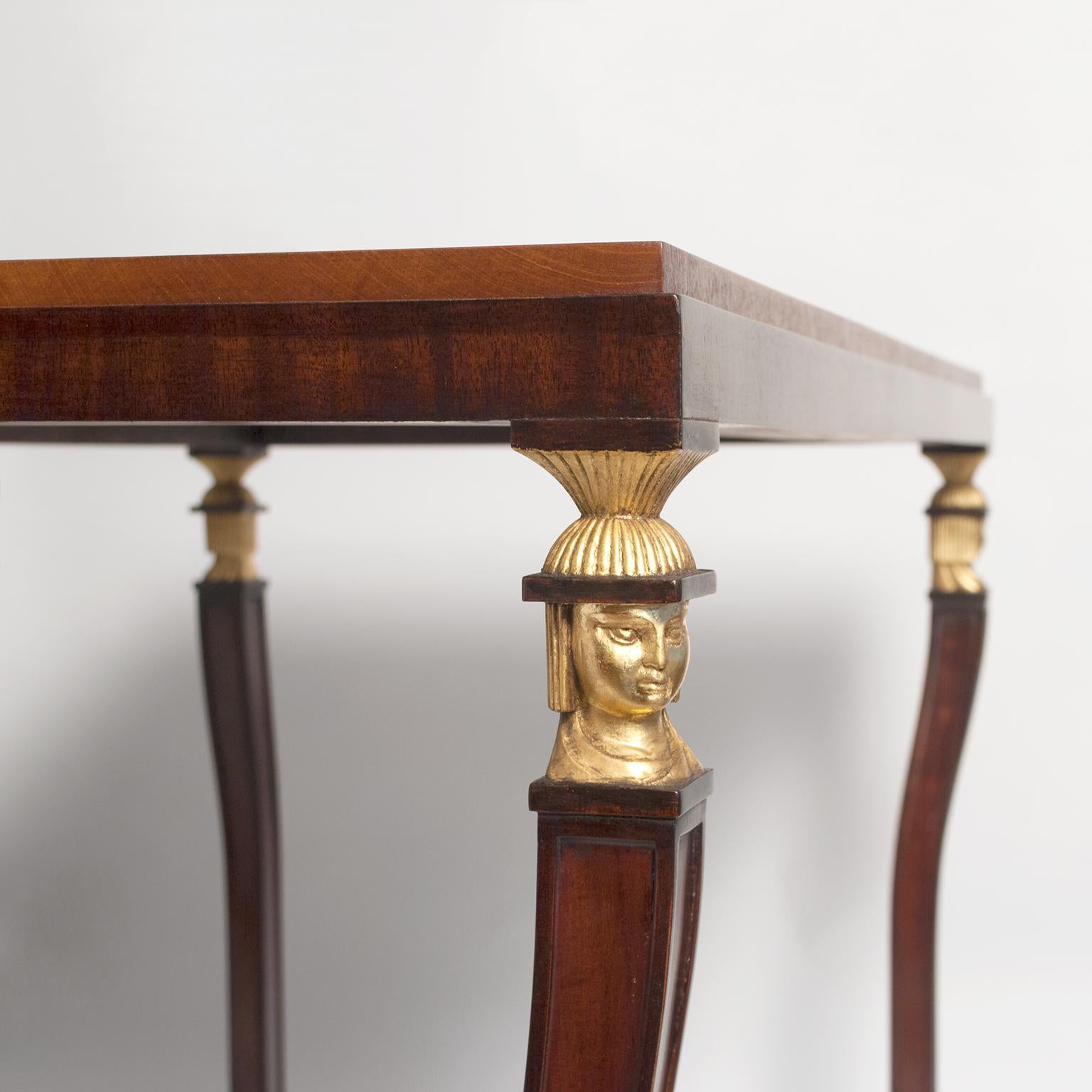 Axel Einar Hjorth Swedish Grace Mahogany Console Center Table for NK, Stockholm In Good Condition For Sale In New York, NY