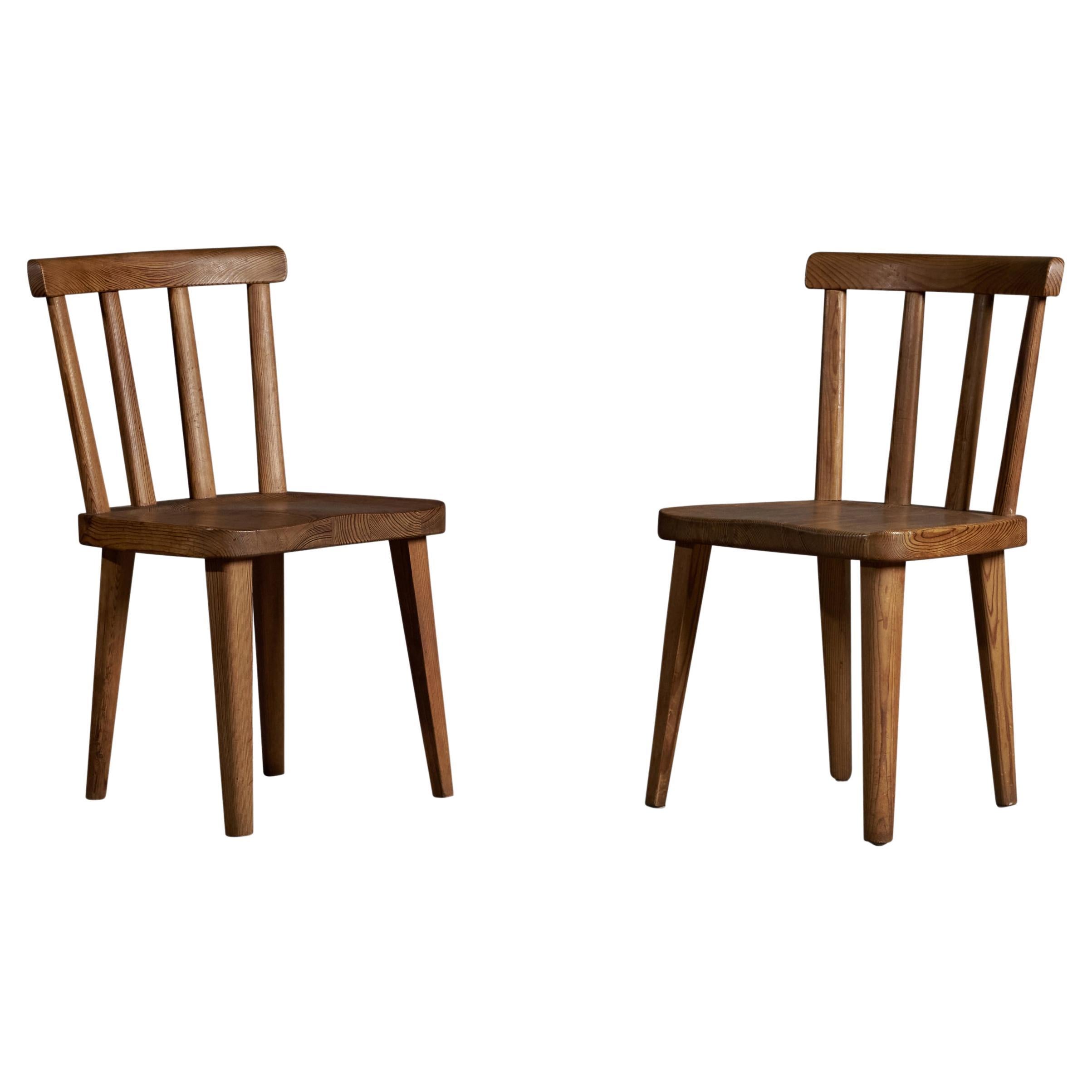 Axel Einar Hjorth, "Utö" Side Chairs, Pine, Sweden, 1930s