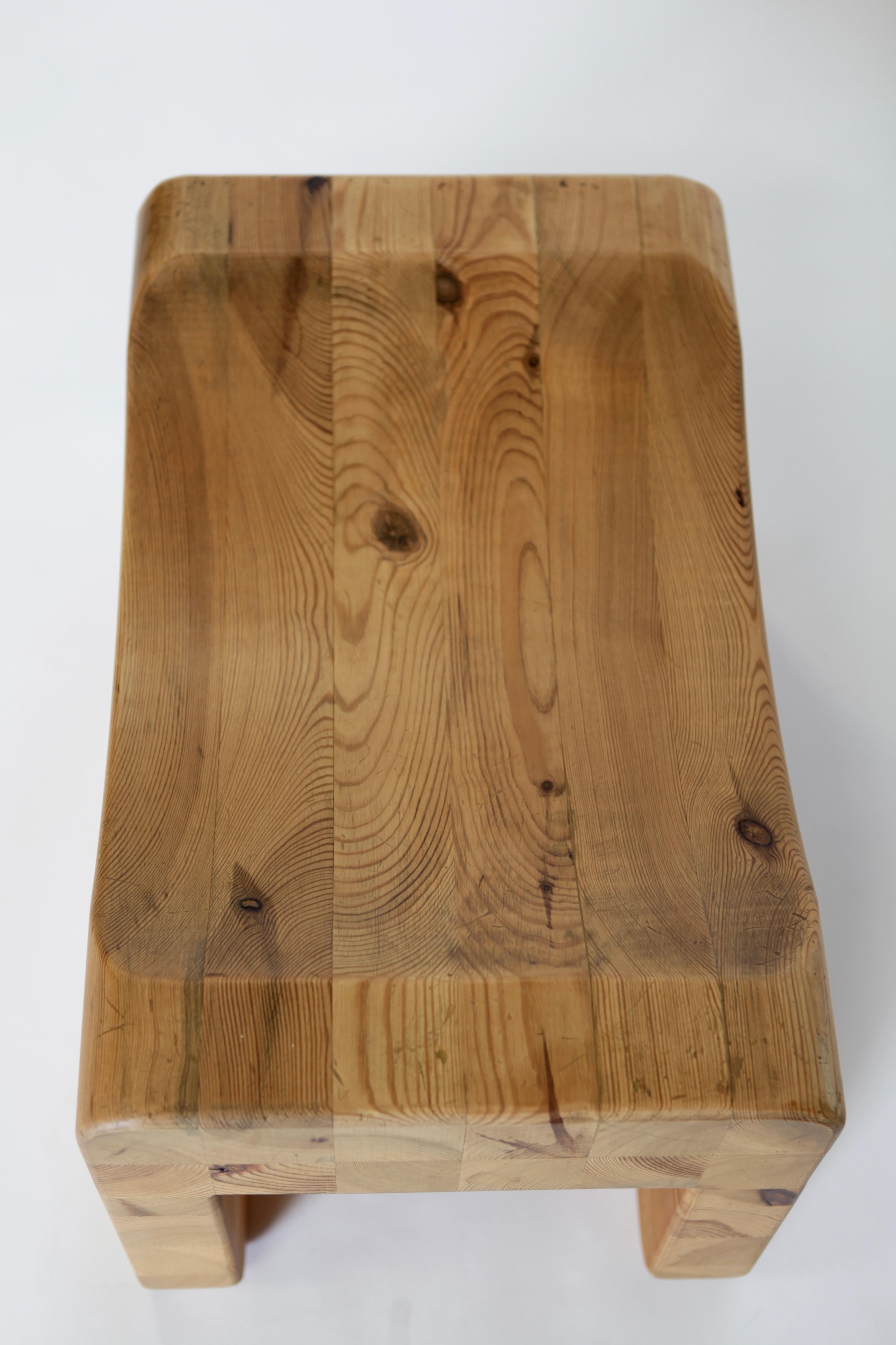 Swedish Axel Einar Hjorth, Utö Tabouret Solid Patinated Pine, Nordiska Kompaniet, 1932