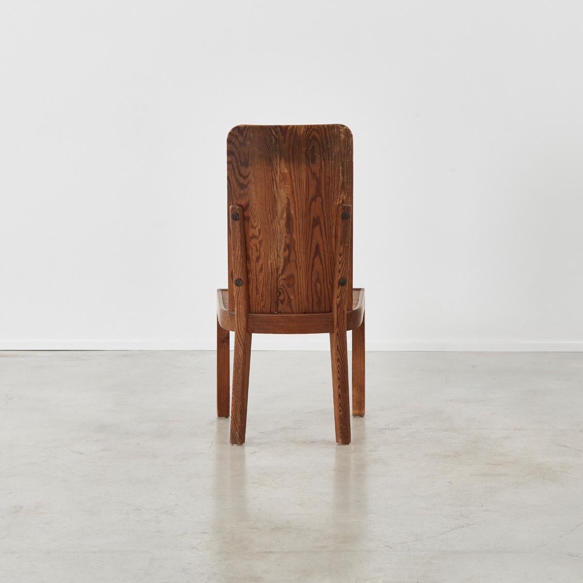 Stained Axel Einar HjorthLovö Chair in Pine, Nordiska Kompaniet, Sweden 1930s
