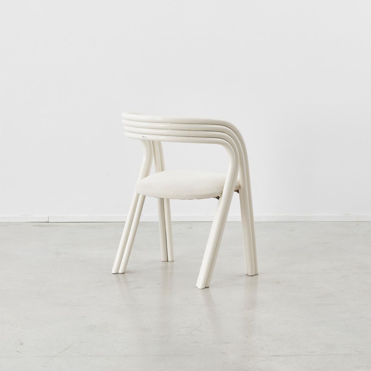 Suede Axel Enthoven Set of Four Dining Chairs for Rohé, Netherlands, circa 1970