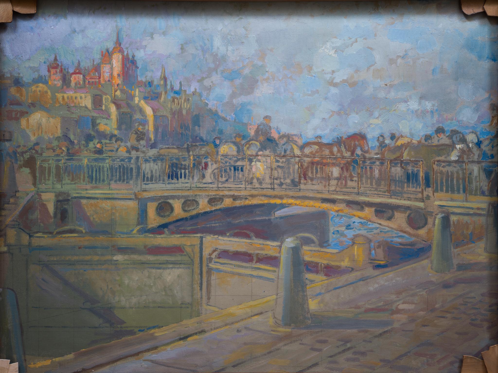 Puntinismo Vista della città su Gamla Stan, Stoccolma, 1910 2