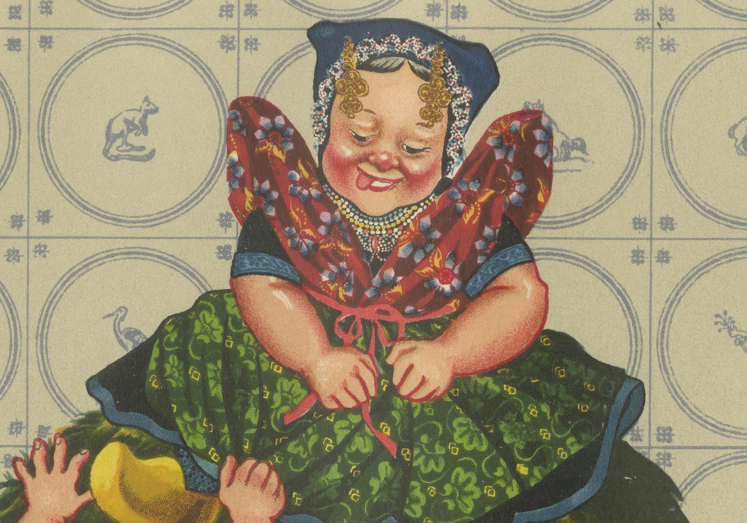 Familie Axel in Tracht, Seeland-Flandern, 1930er Jahre Lithographie (Mitte des 20. Jahrhunderts) im Angebot