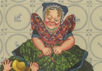 Axel Family in Traditional Costume, Zeeland-Flanders, 1930s Lithograph, view 4