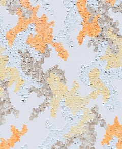 Corbeille de fruits - Peinture à l'huile contemporaine, abricot, orange, citron, jaune