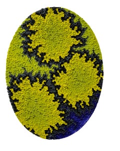 Lichens I: Vibrant Yellow/Green, Blue and Black Abstract Contemporary Painting