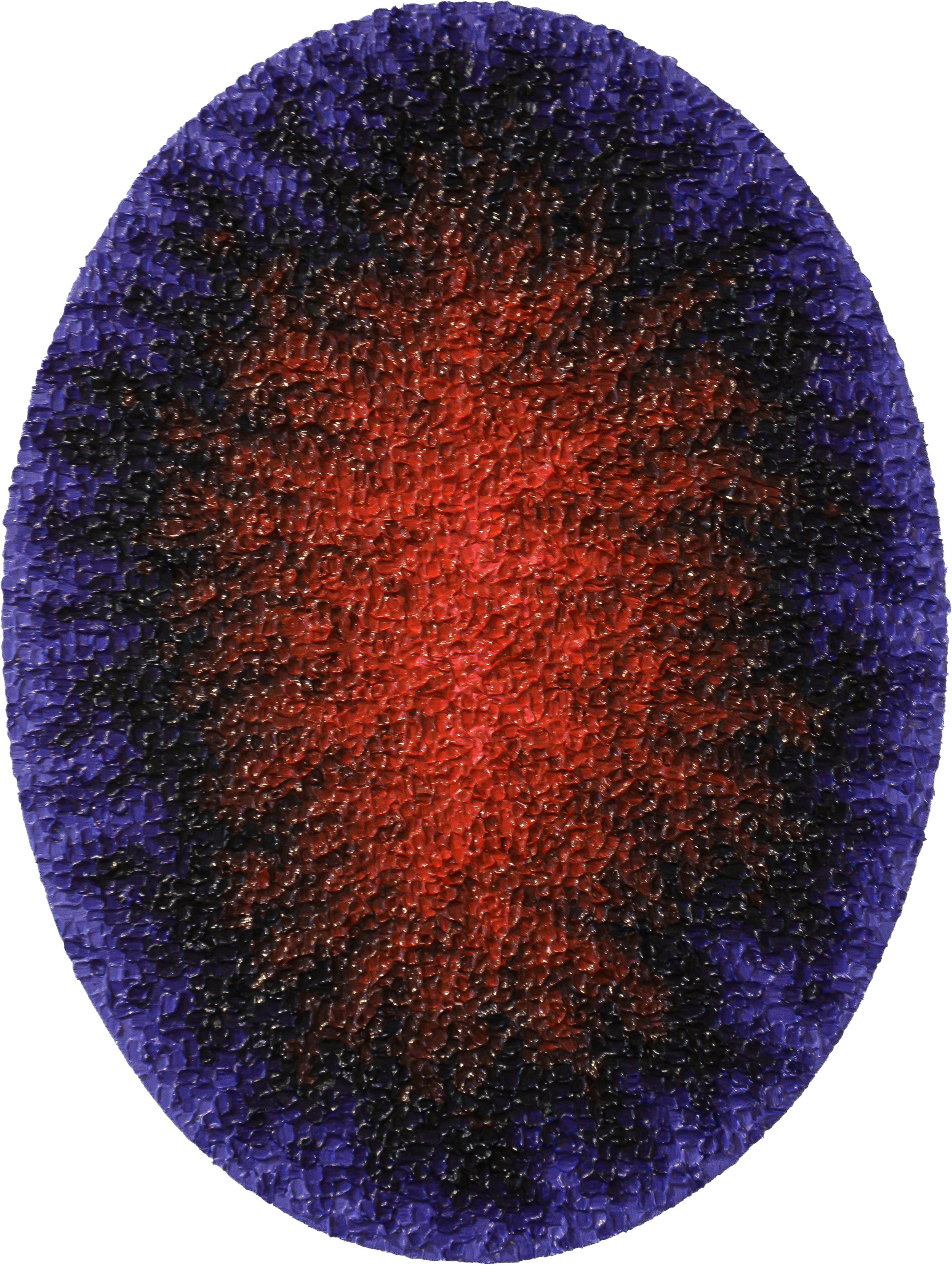Axel Getz Abstract Painting - Light and Space: Impasto Abstract Oil Painting in Red, Black, and Violet