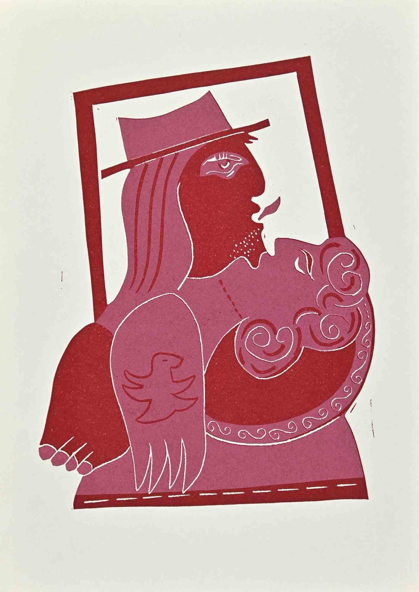 Magic Kiss - Screen print by Axel Hartenstein - mid 20th Century